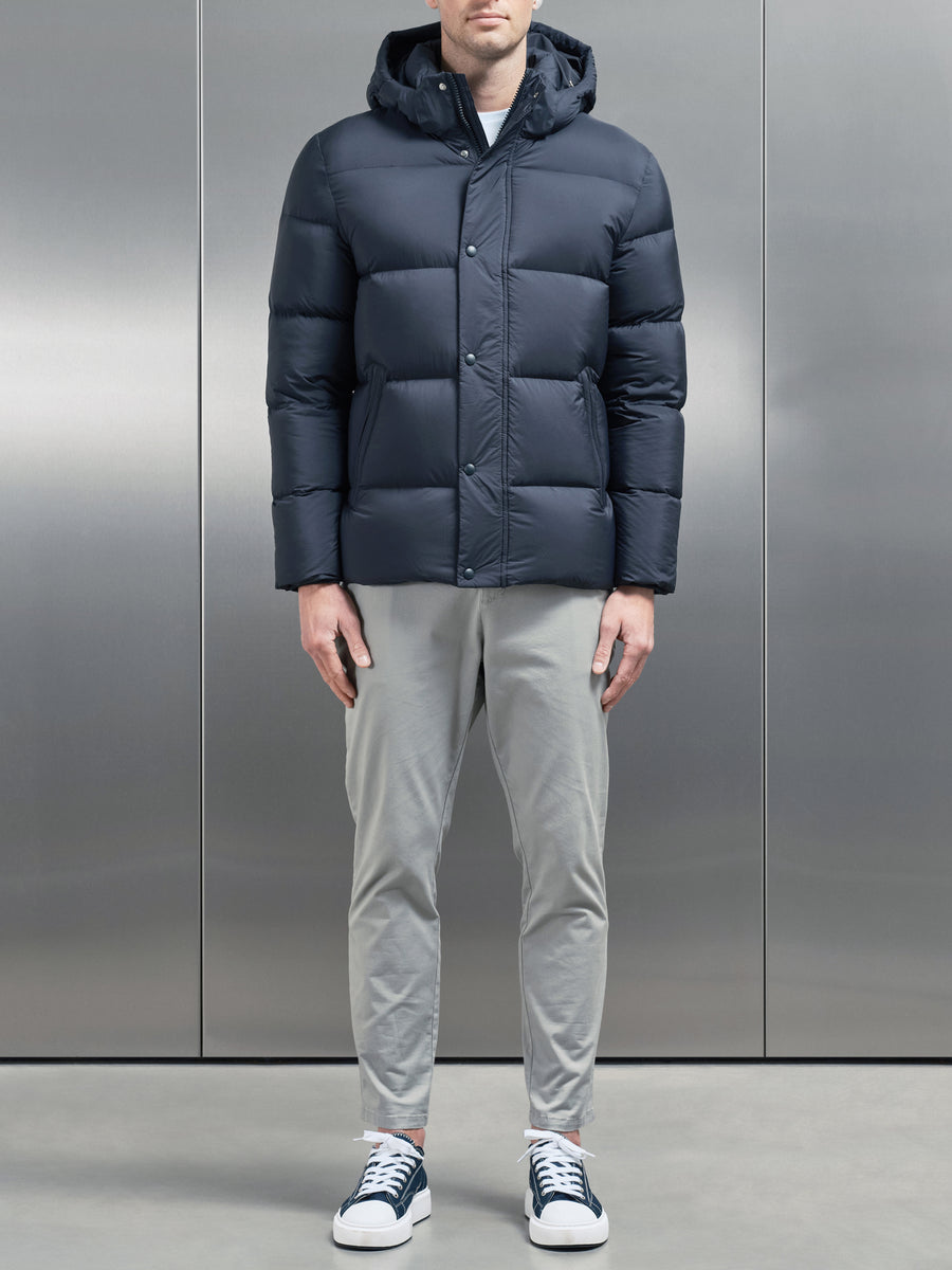 Goose Down Short Length Jacket in Navy