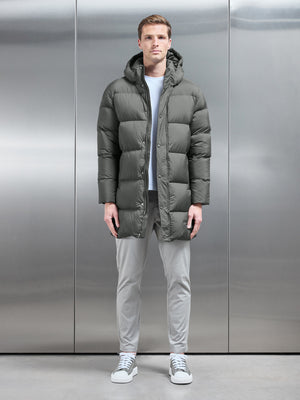 Goose Down Mid Length Jacket in Olive
