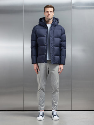 Goose Down Short Length Jacket in Navy