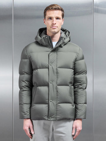 Goose Down Short Length Jacket in Olive