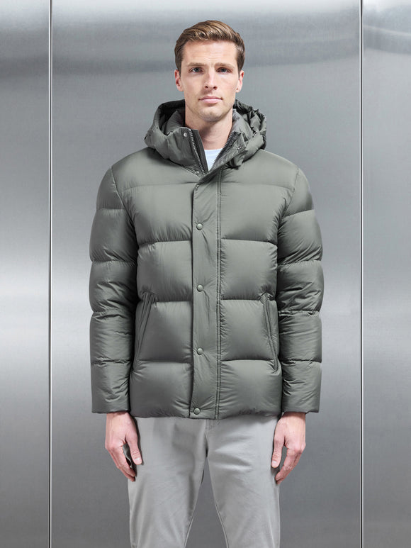 Goose Down Short Length Jacket in Olive