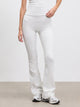 Womens Brushed Cotton Jersey Fold Over Flared Legging in Marl Grey
