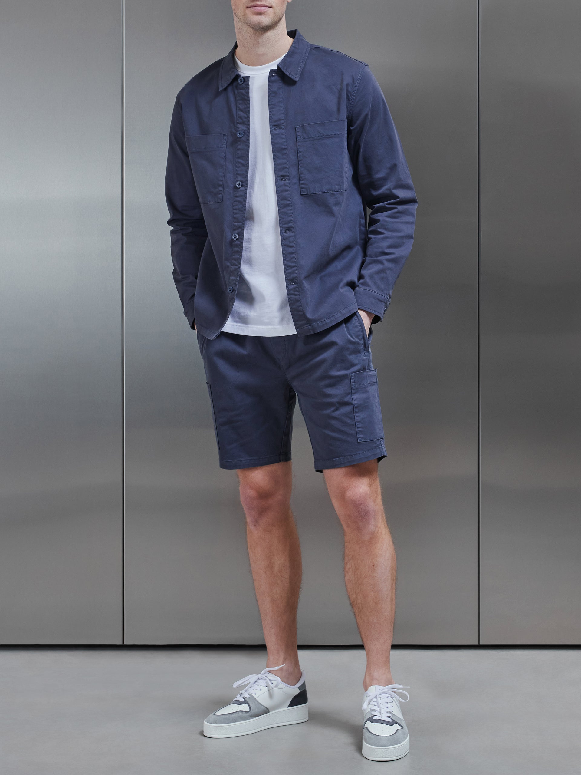 Garment Dye Cargo Short in Navy