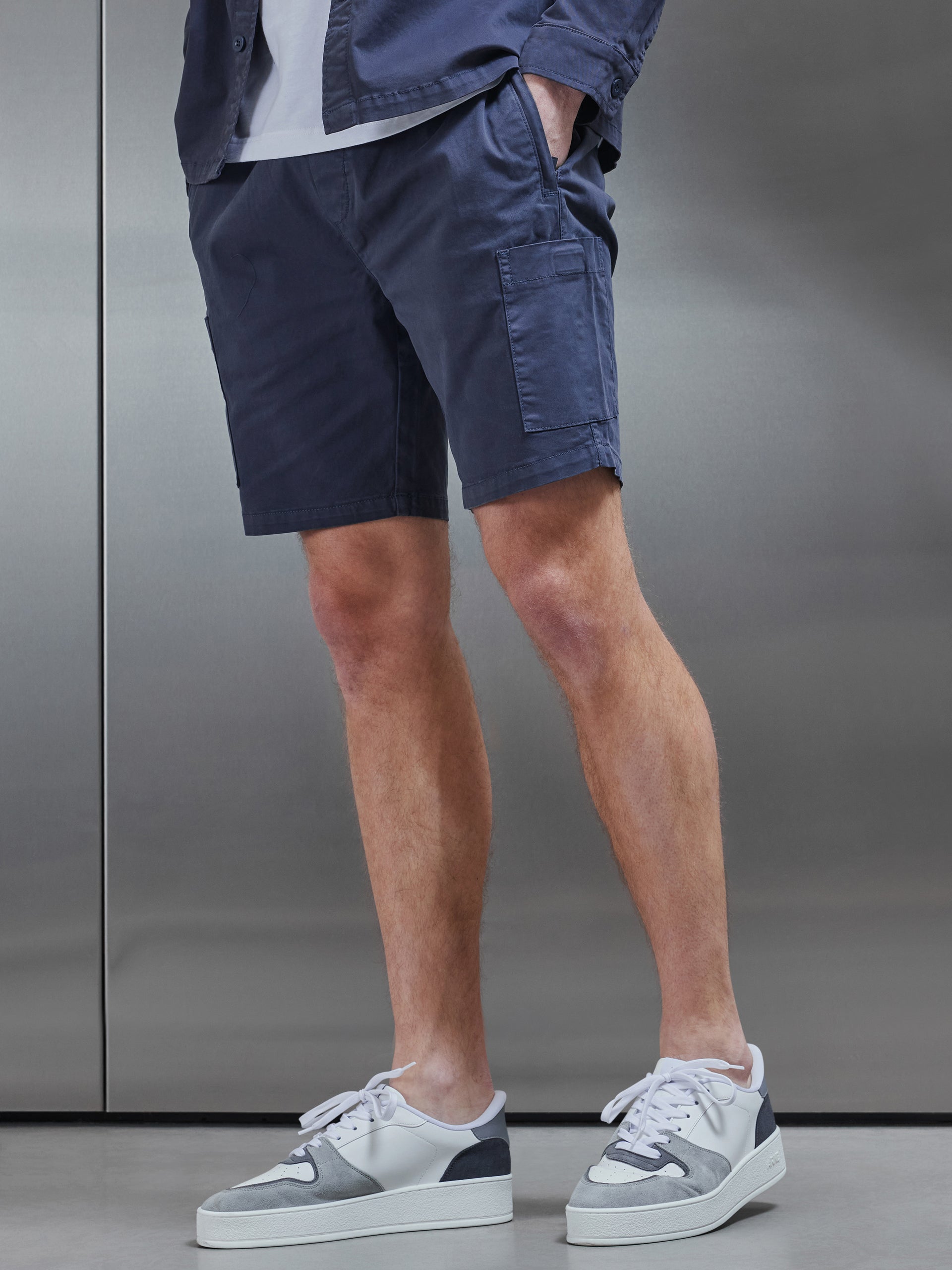 Garment Dye Cargo Short in Navy