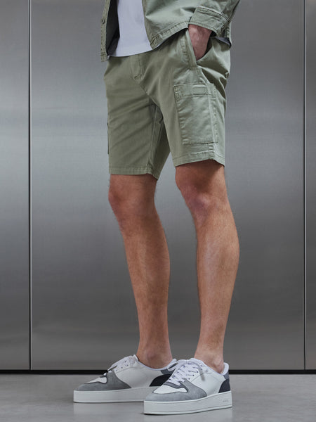 Garment Dye Cargo Short in Olive