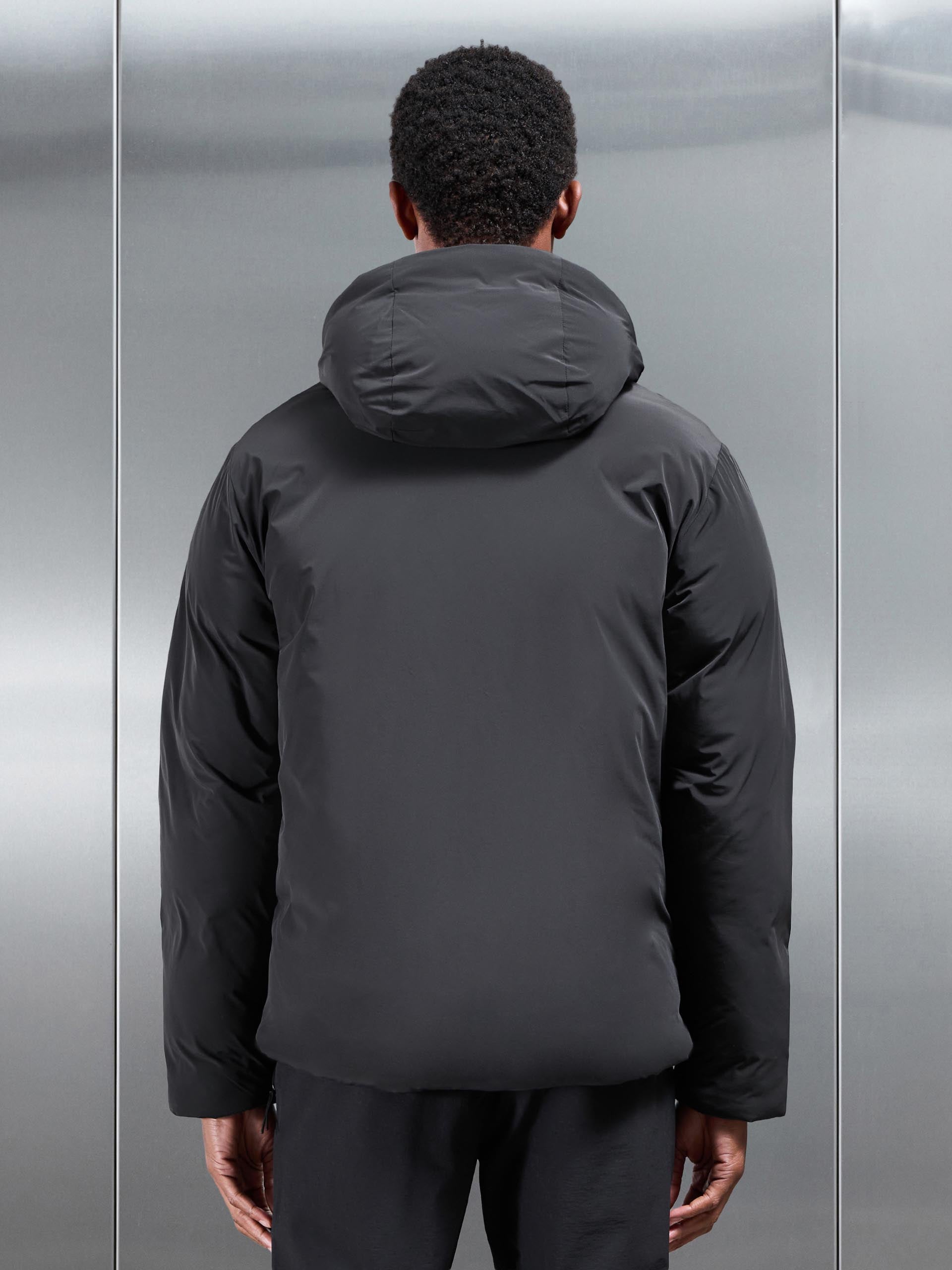 Hooded Puffer Jacket in Black