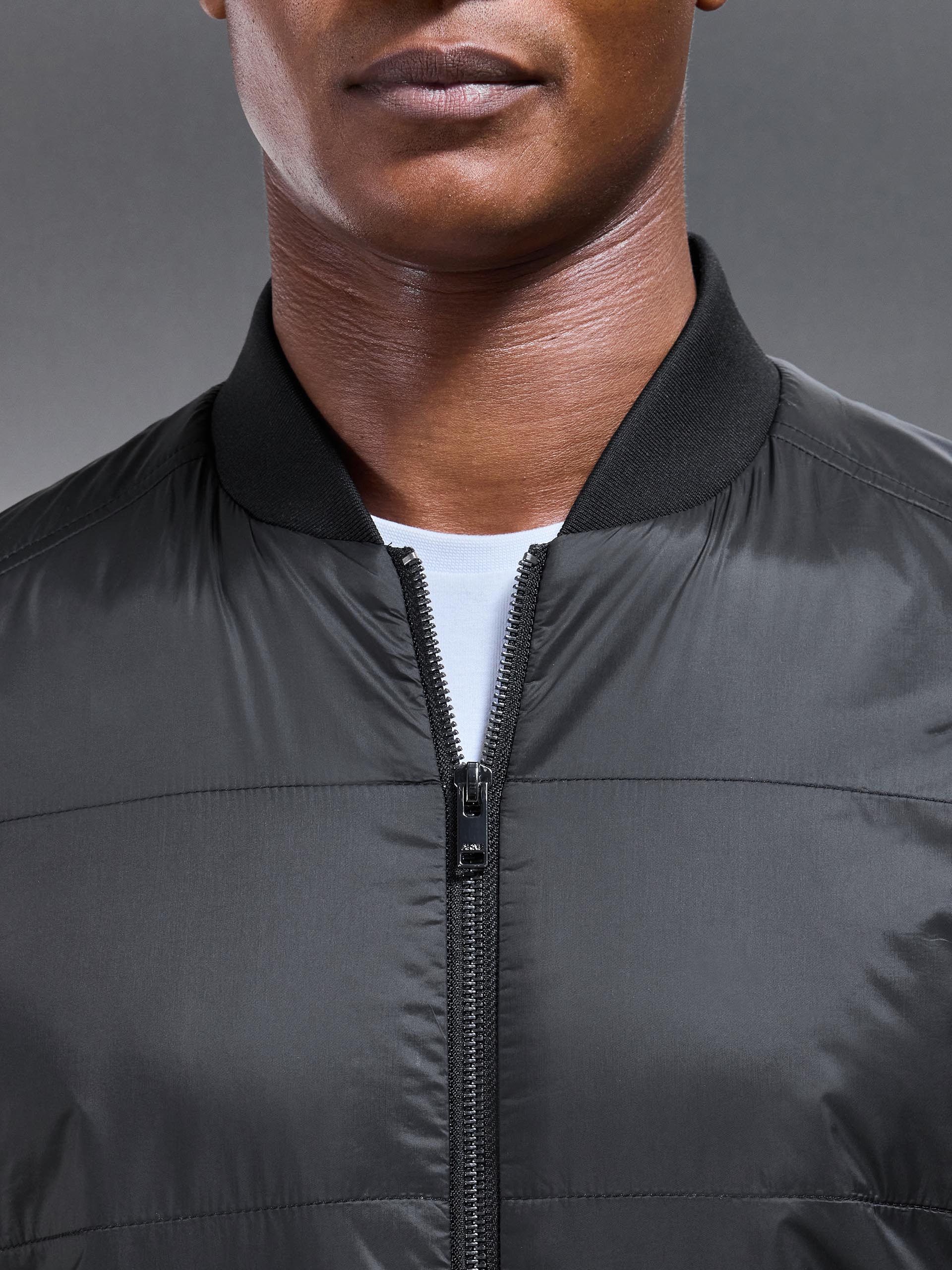 Hybrid Bomber Jacket in Black