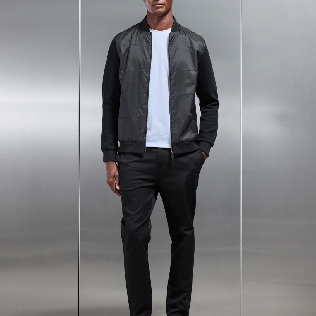 Hybrid Bomber Jacket in Black