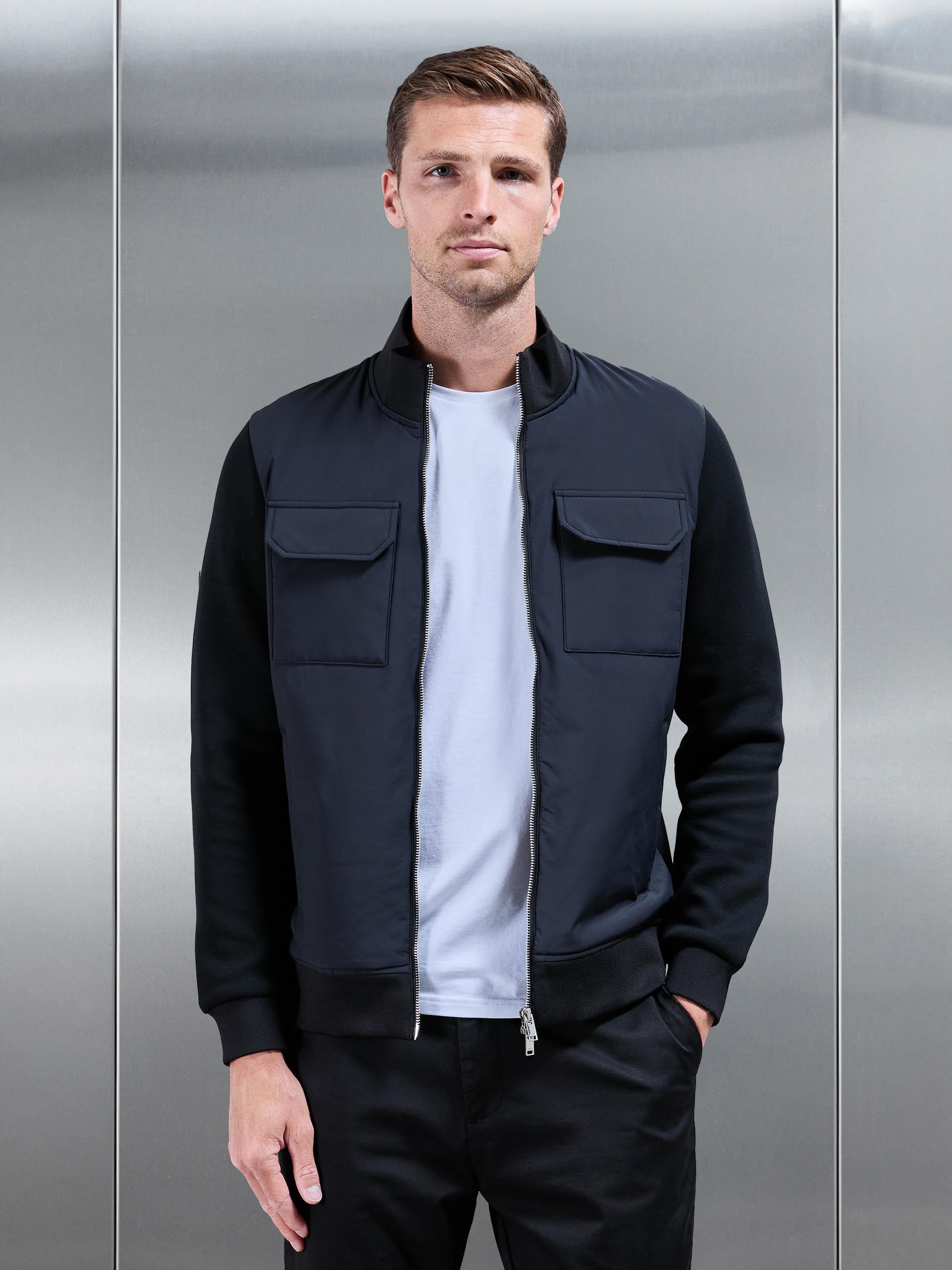 Hybrid Cargo Jacket in Black