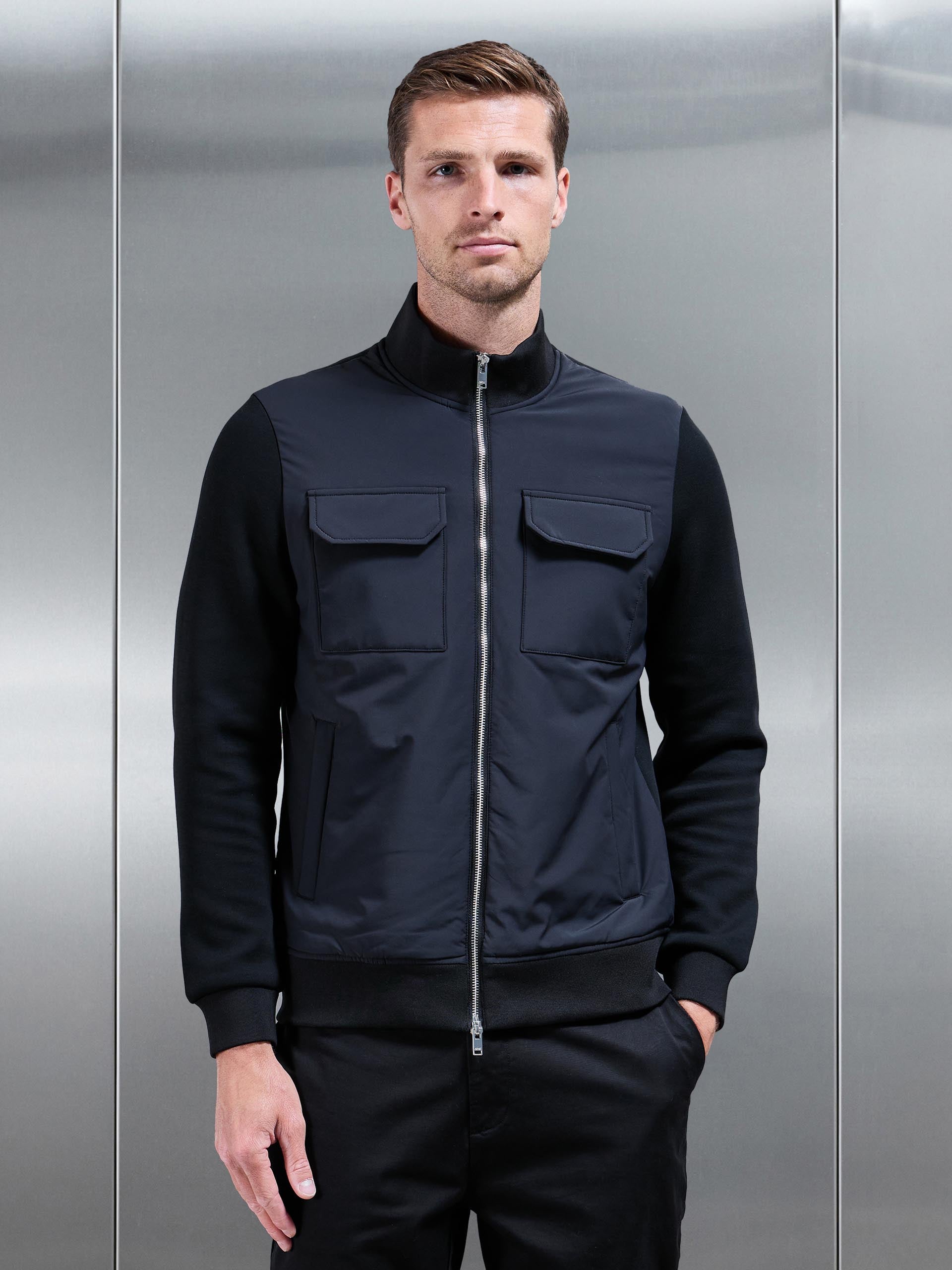 Hybrid Cargo Jacket in Black