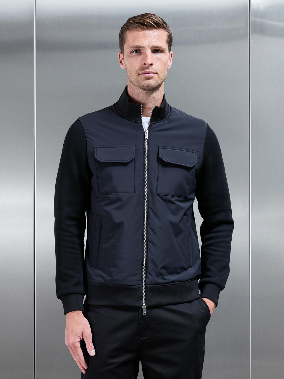 Hybrid Cargo Jacket in Black