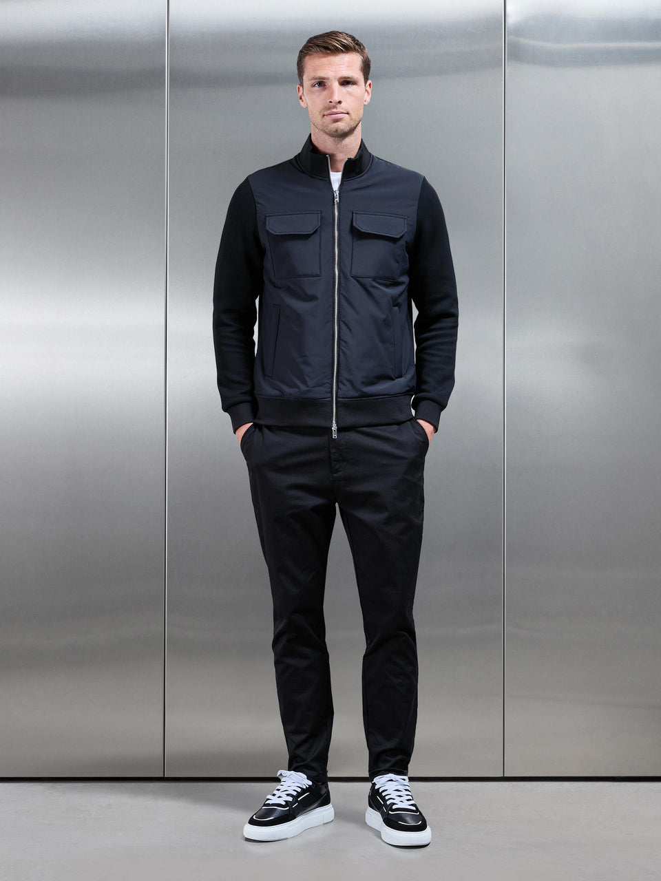 Hybrid Cargo Jacket in Black