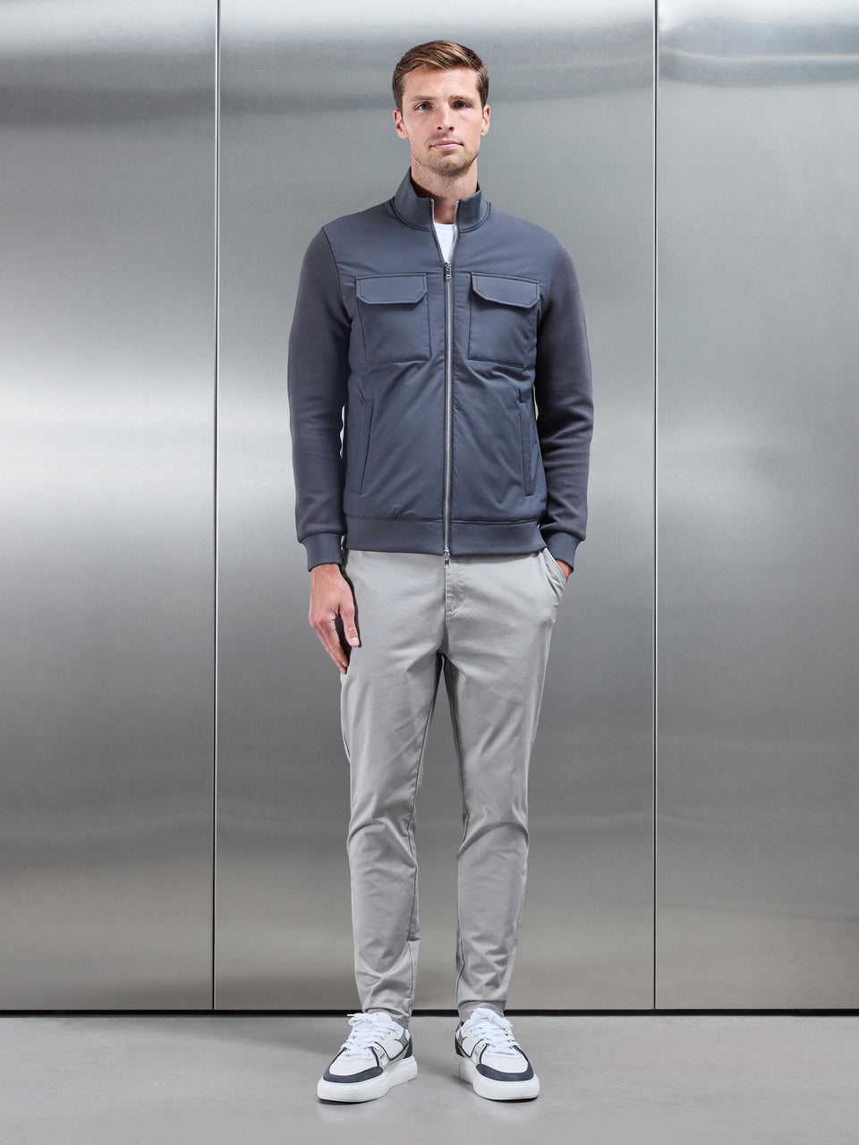 Hybrid Cargo Jacket in Grey