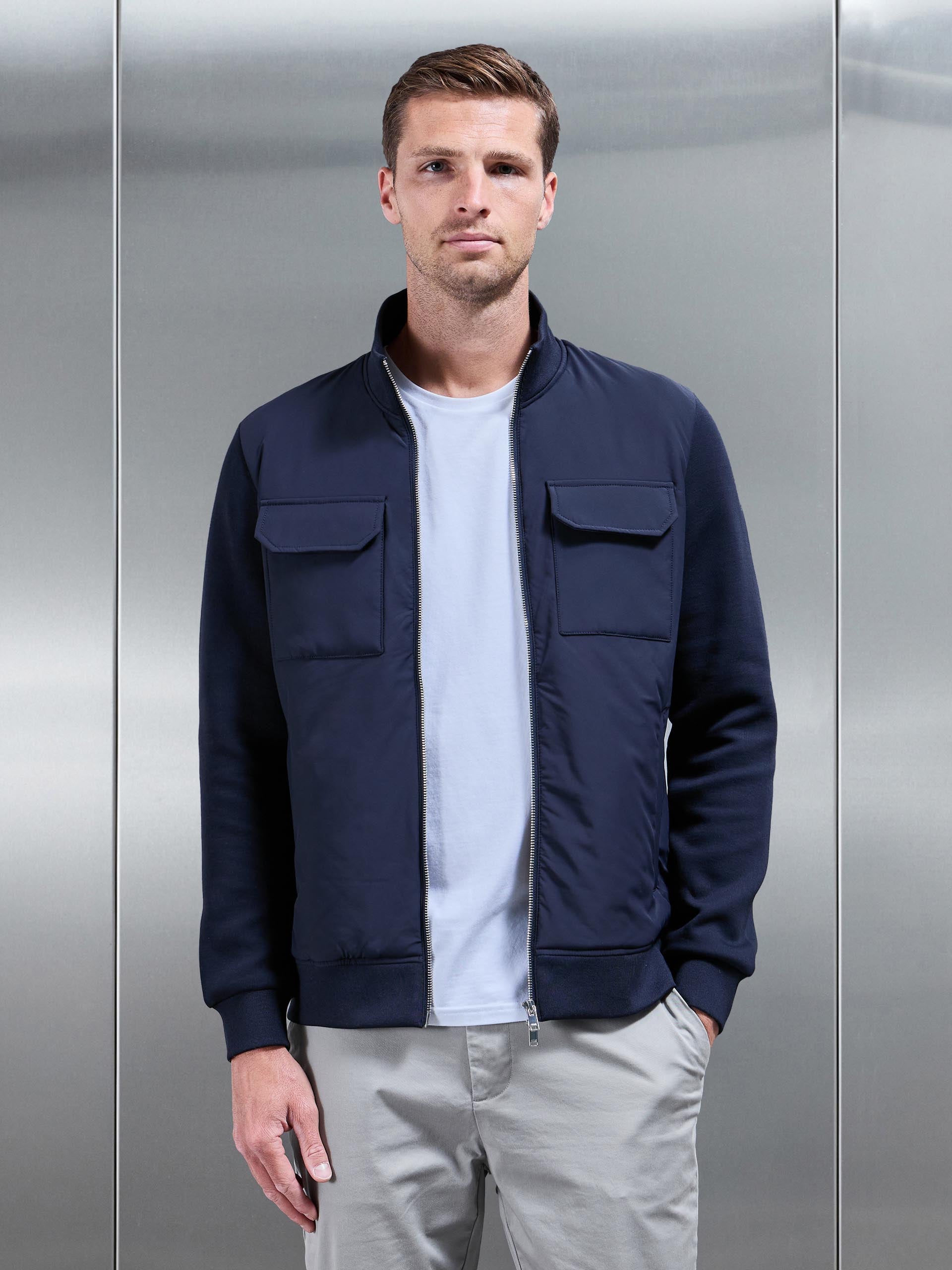 Hybrid Cargo Jacket in Navy
