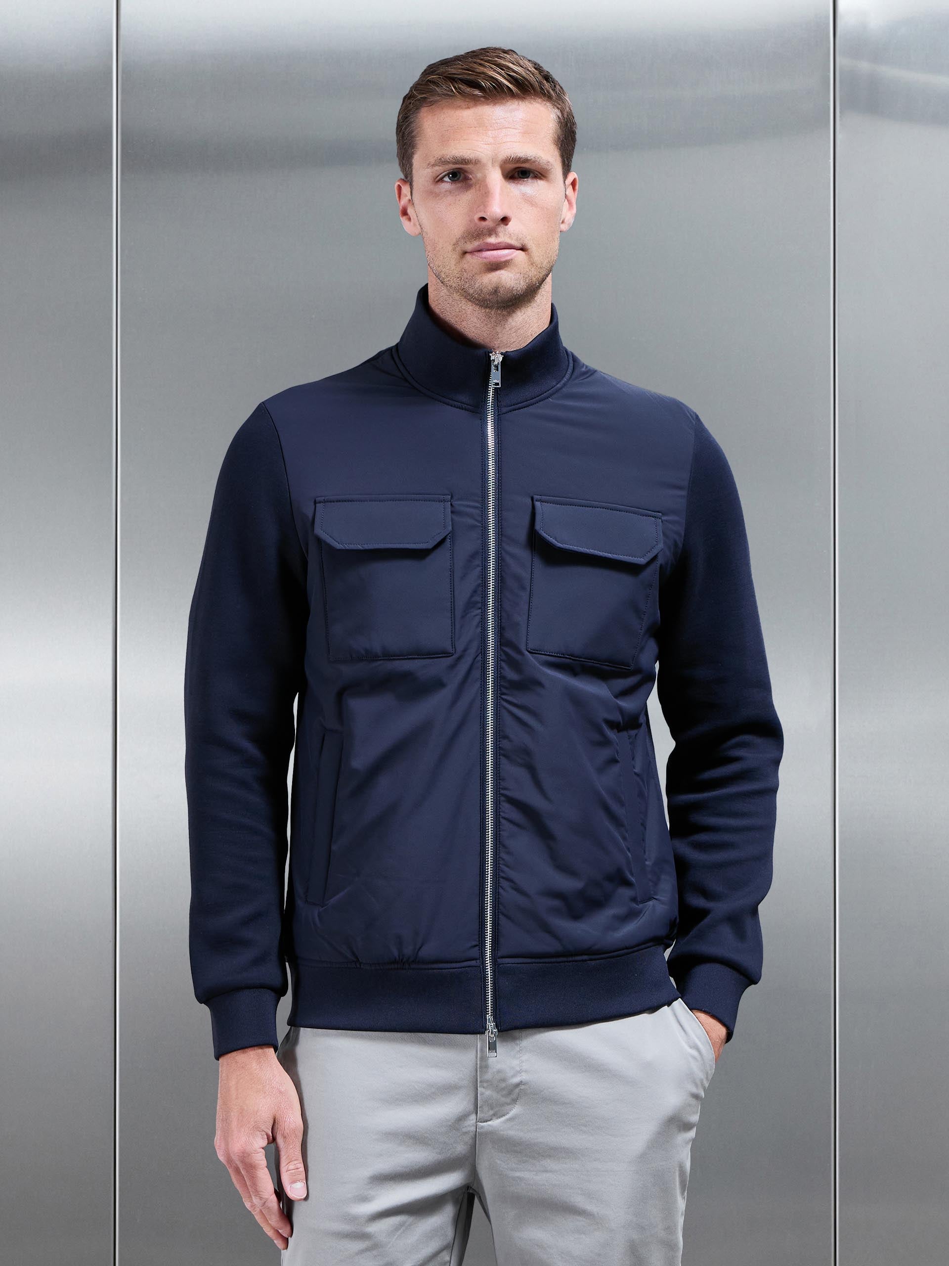 Hybrid Cargo Jacket in Navy