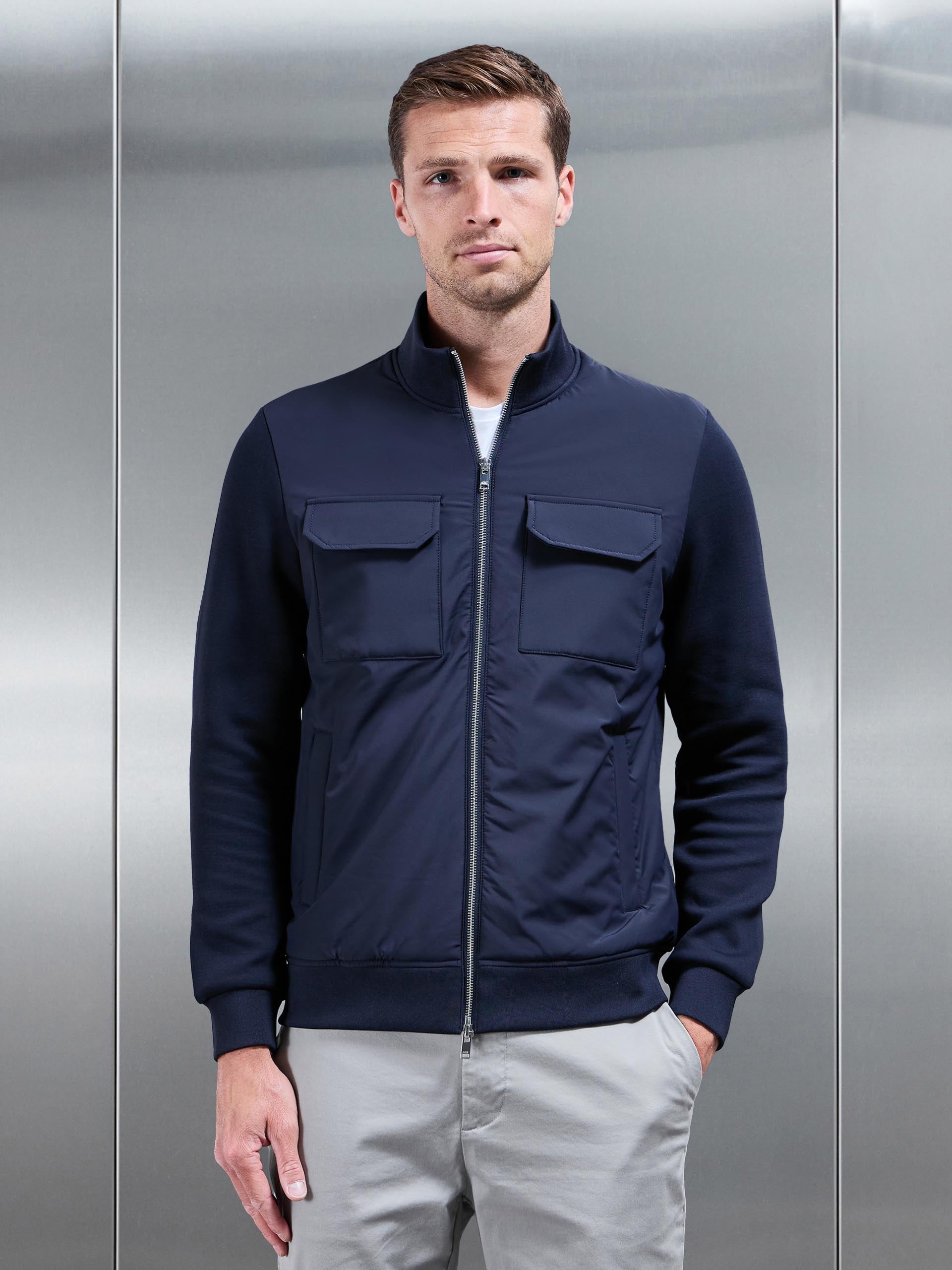 Hybrid Cargo Jacket in Navy