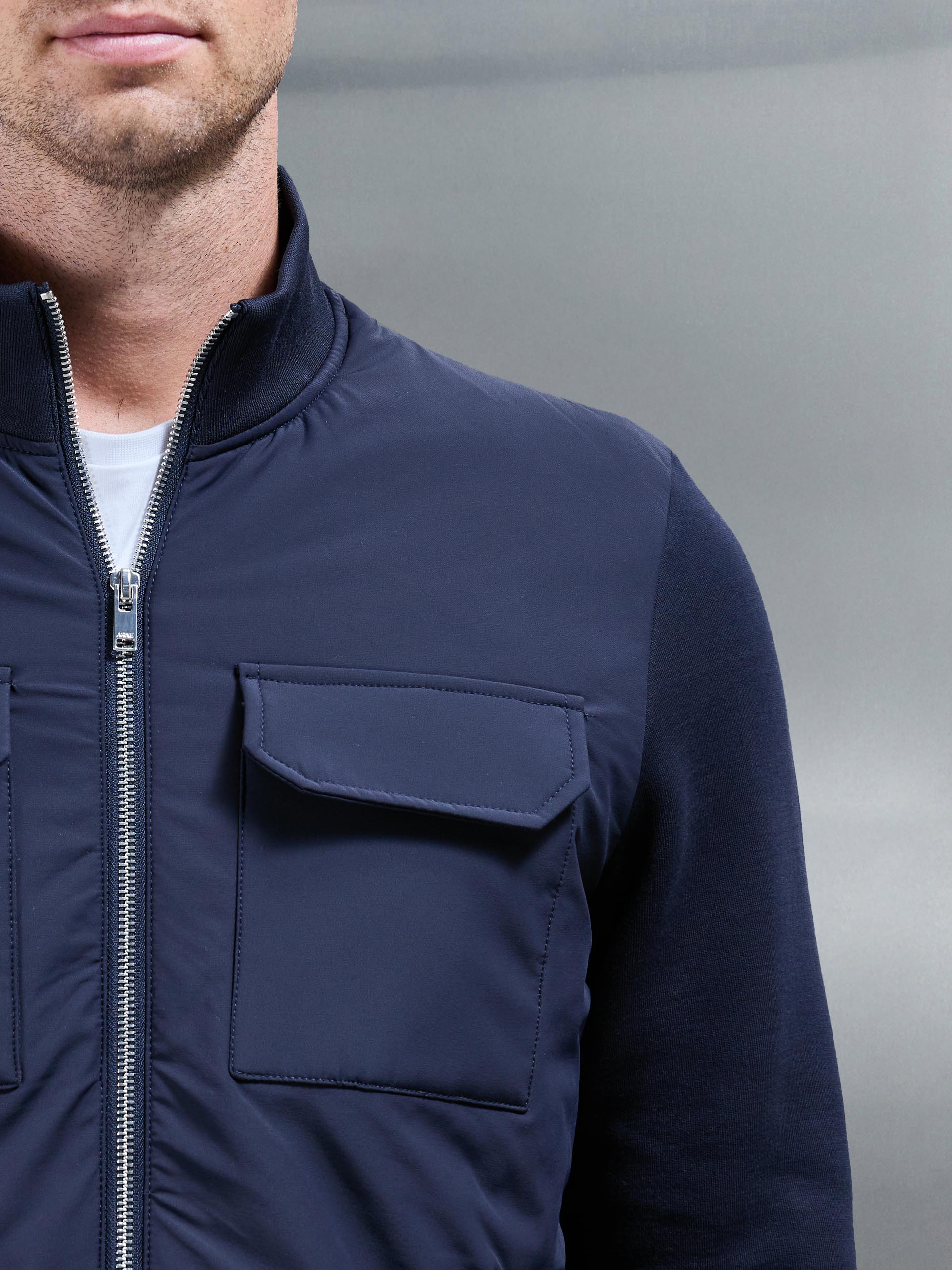Hybrid Cargo Jacket in Navy