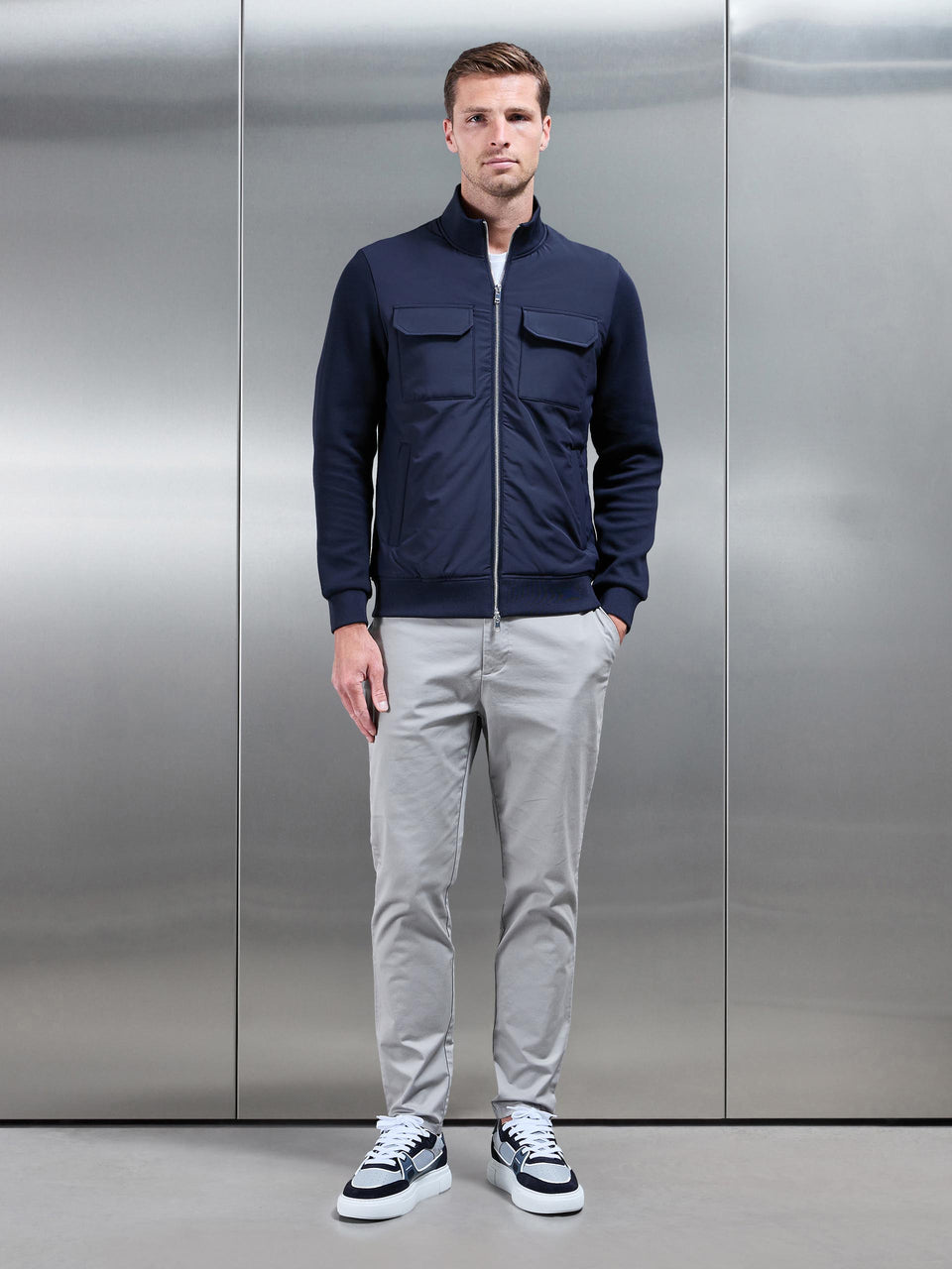 Hybrid Cargo Jacket in Navy