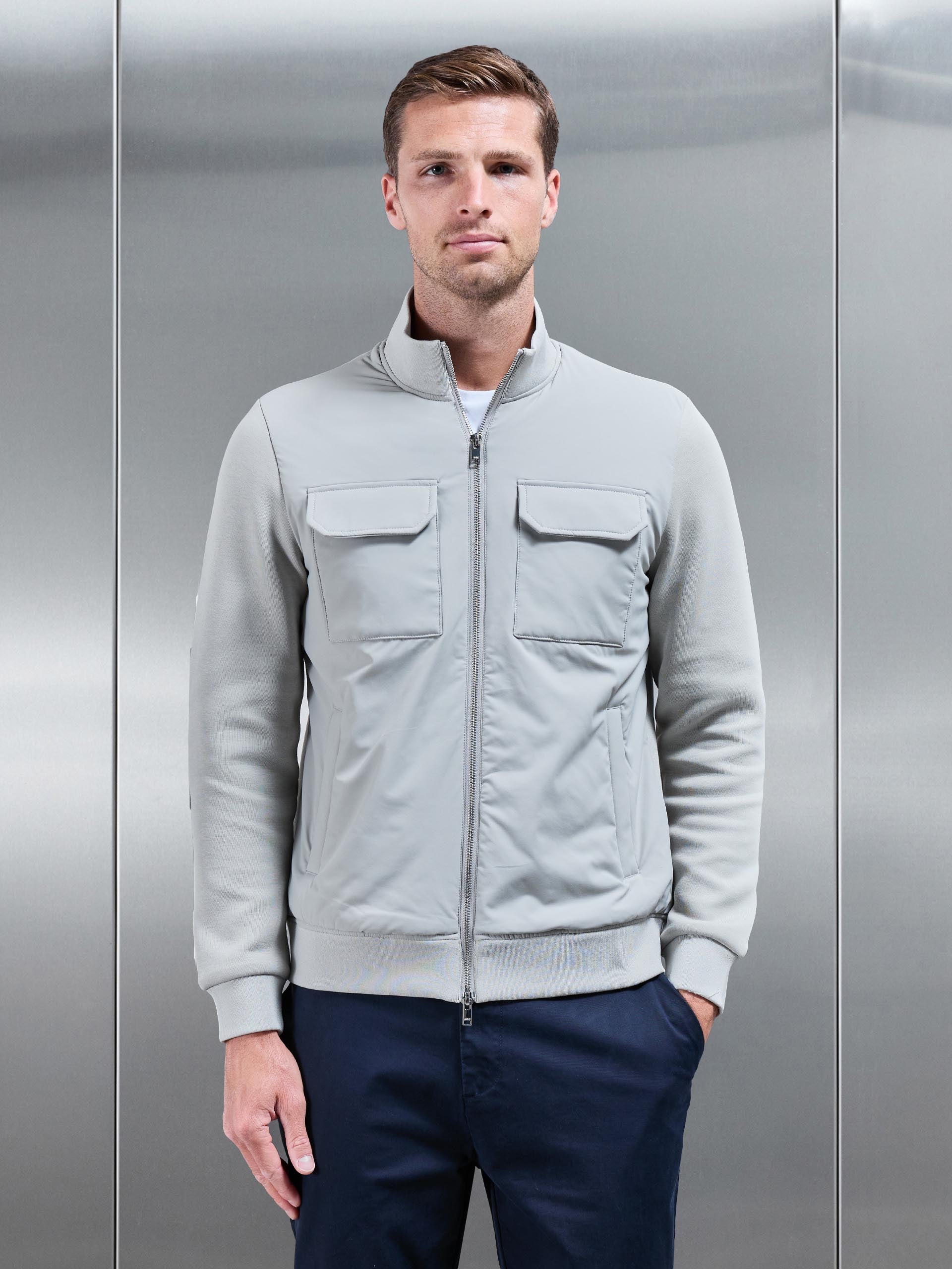 Hybrid Cargo Jacket in Stone