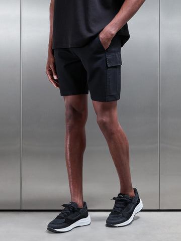 Hybrid Cargo Short in Black