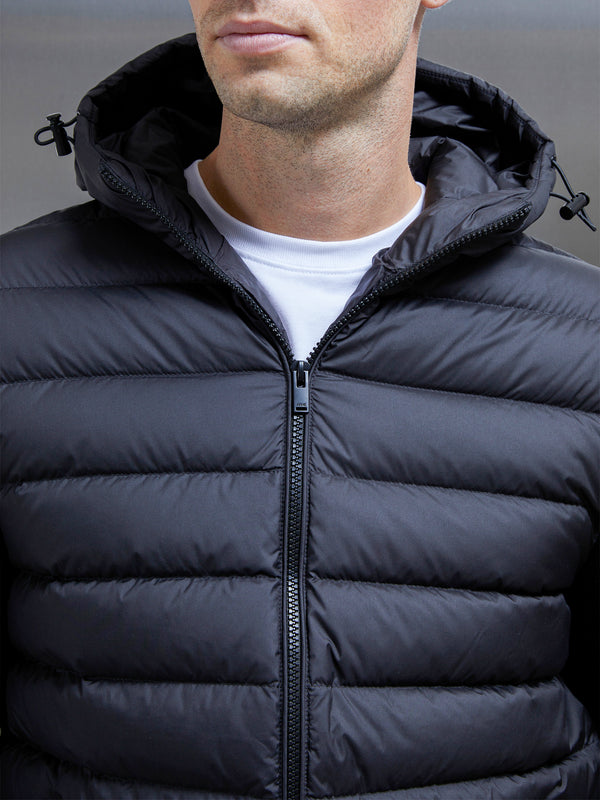 Hybrid Knitted Down Jacket in Black