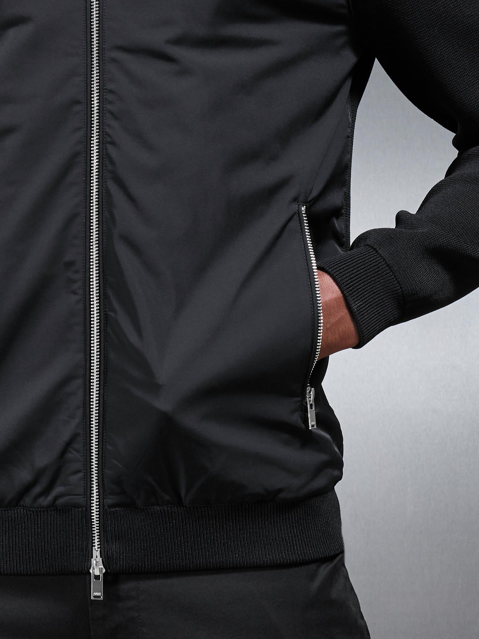 Hybrid Knitted Jacket in Black