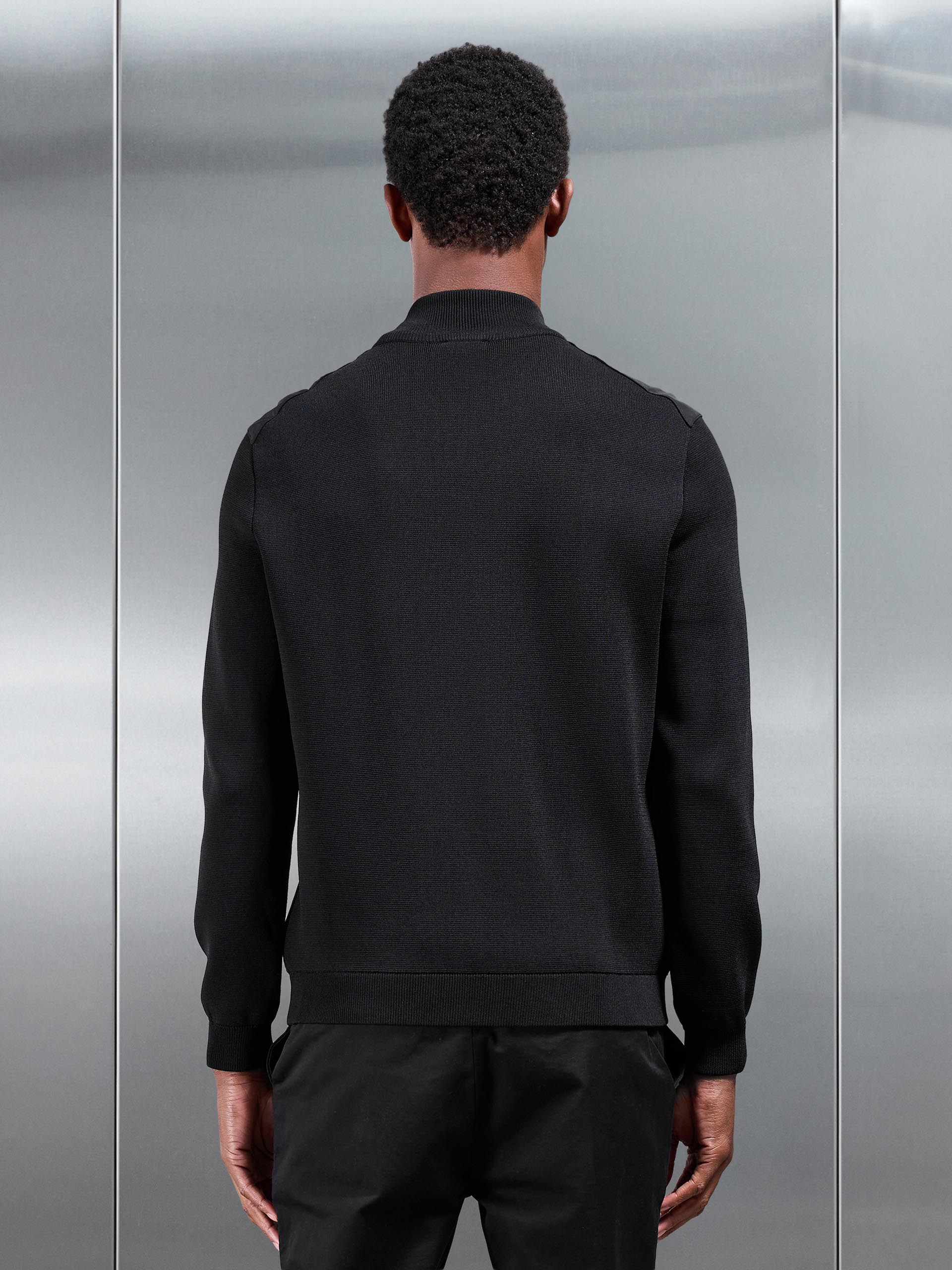 Hybrid Knitted Jacket in Black