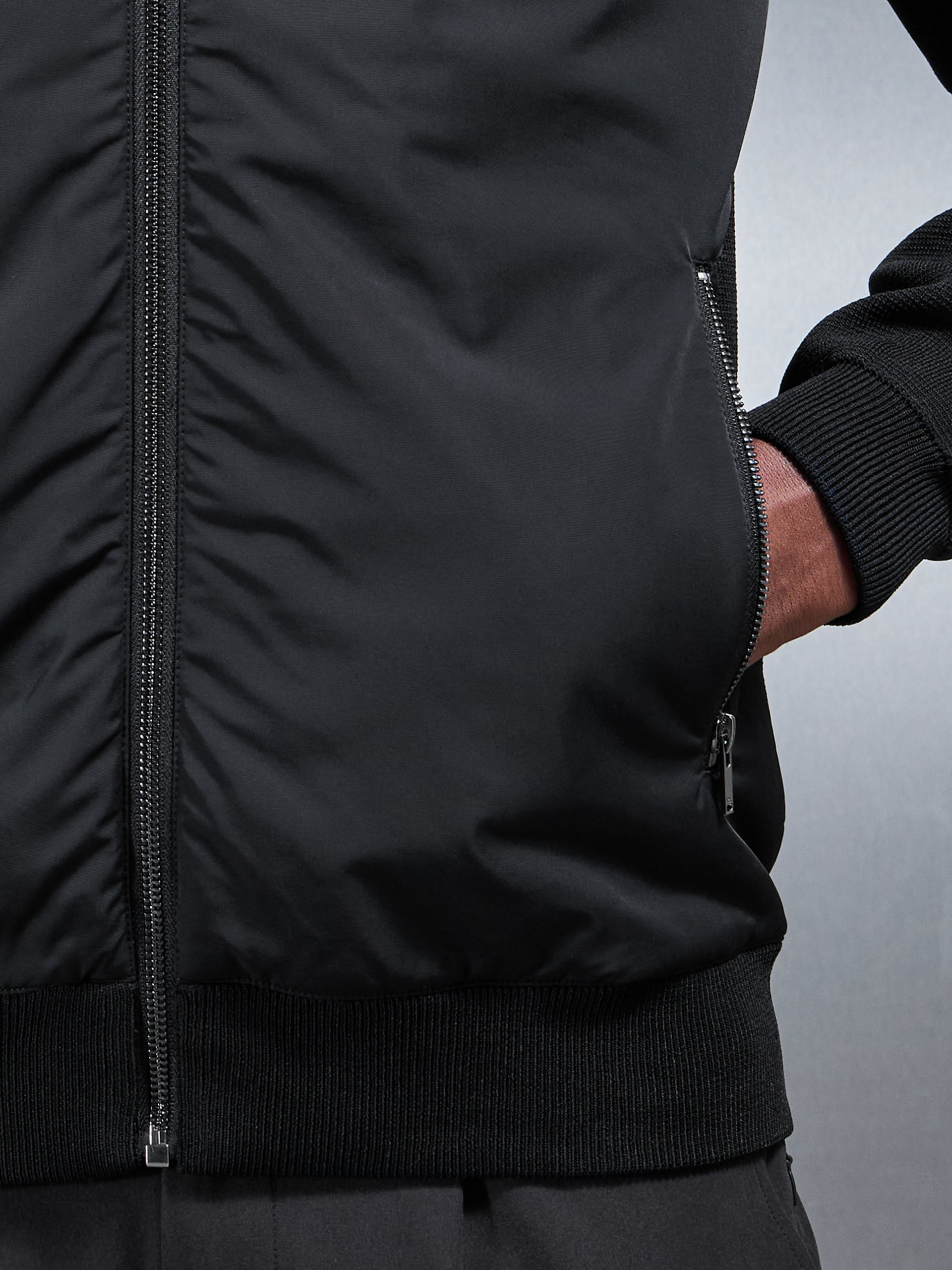 Hybrid Knitted Windbreaker in Black