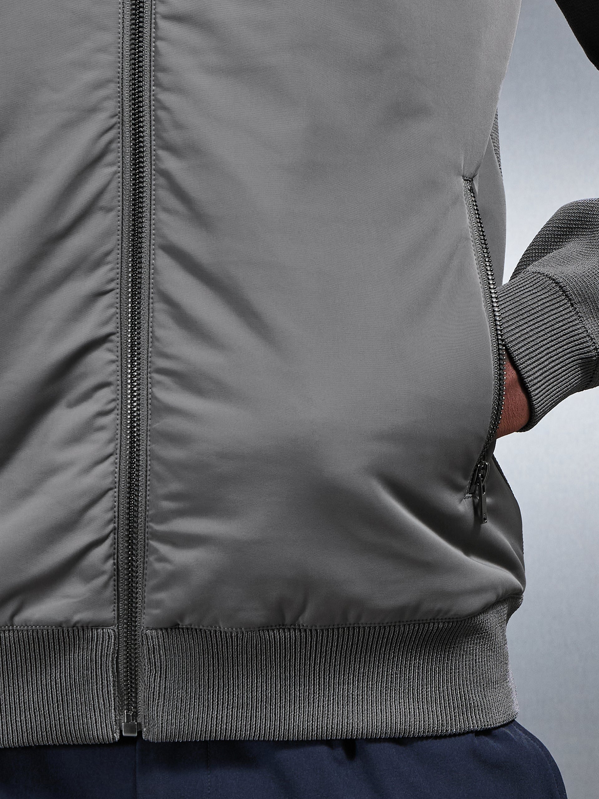 Hybrid Knitted Windbreaker in Grey