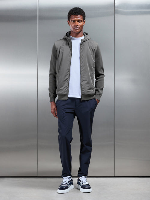 Hybrid Knitted Windbreaker in Grey