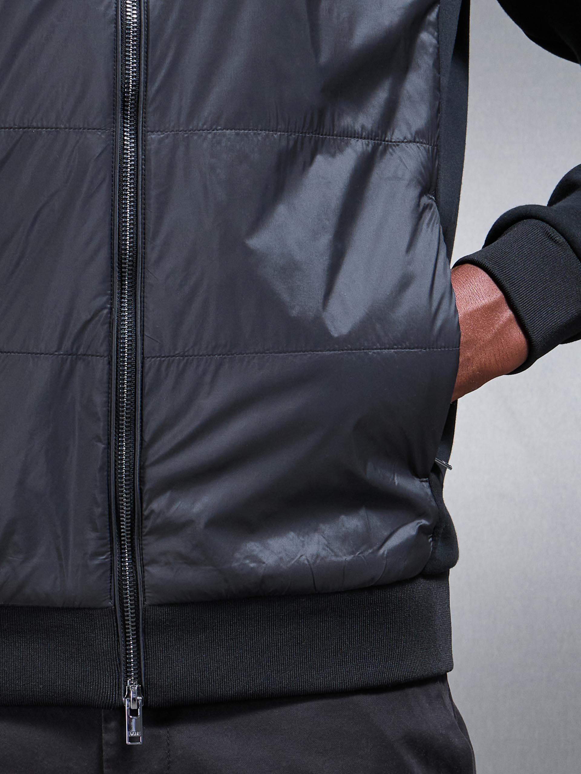 Hybrid Panel Windbreaker in Black