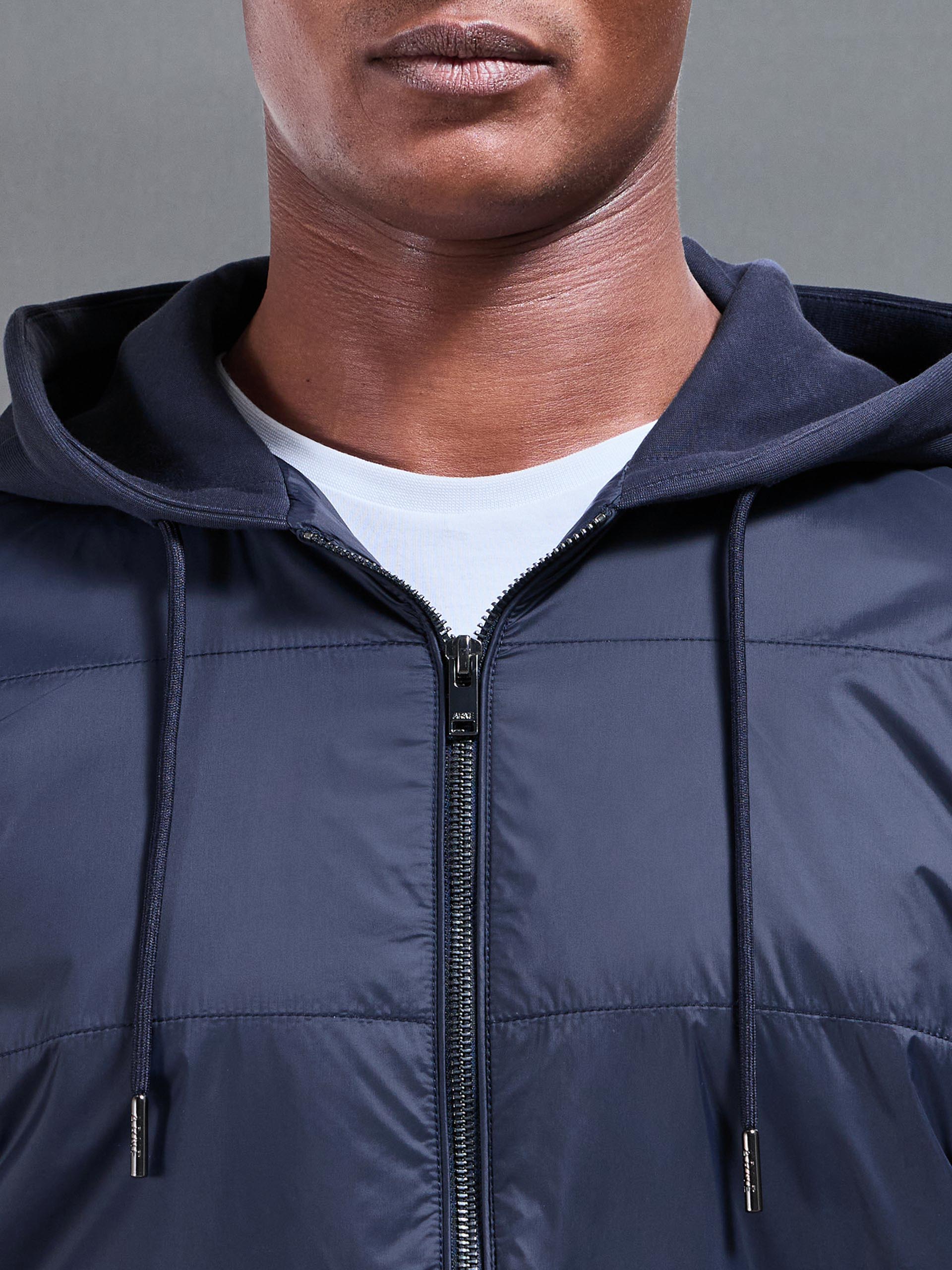 Hybrid Panel Windbreaker in Navy