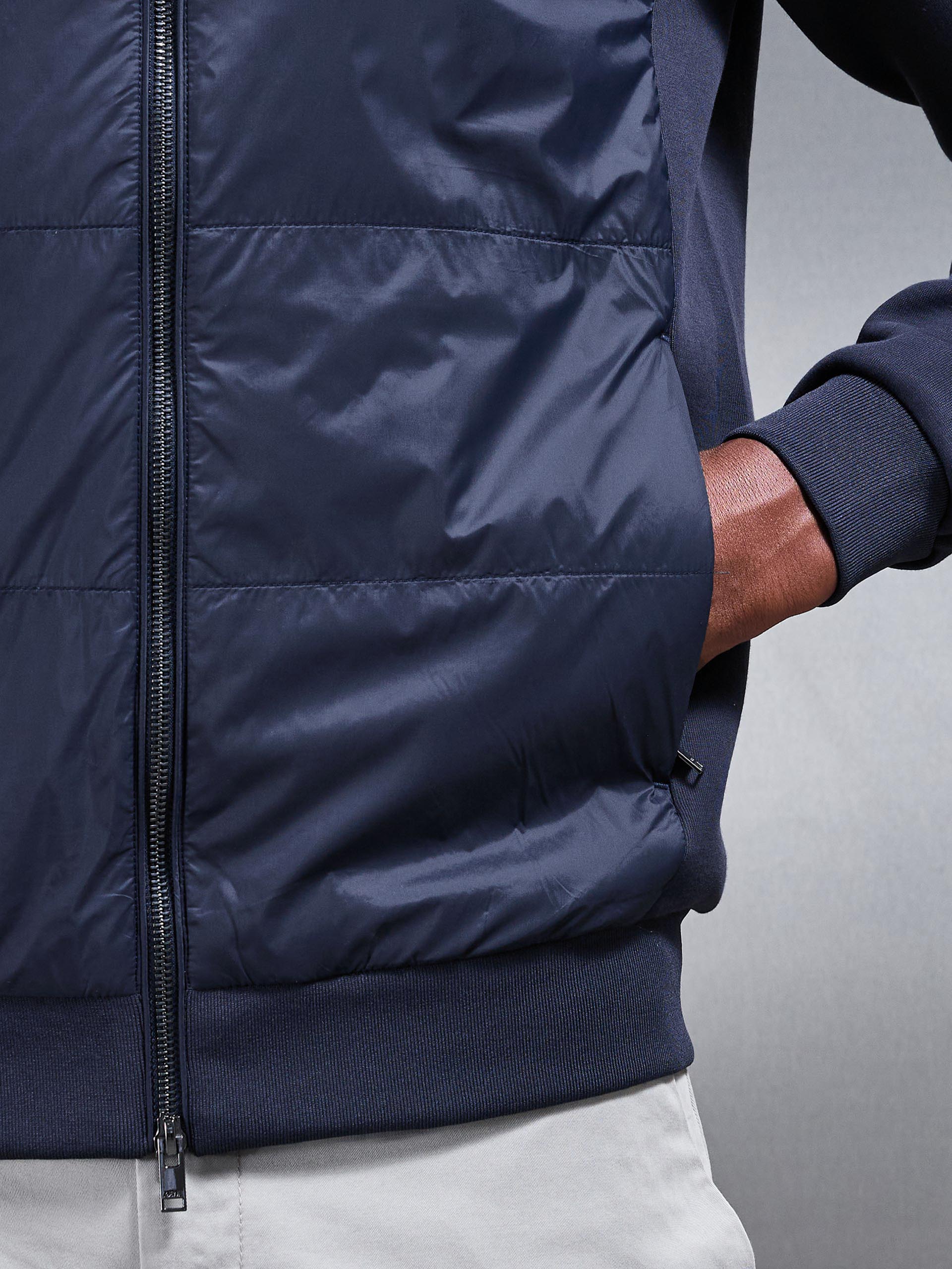 Hybrid Panel Windbreaker in Navy