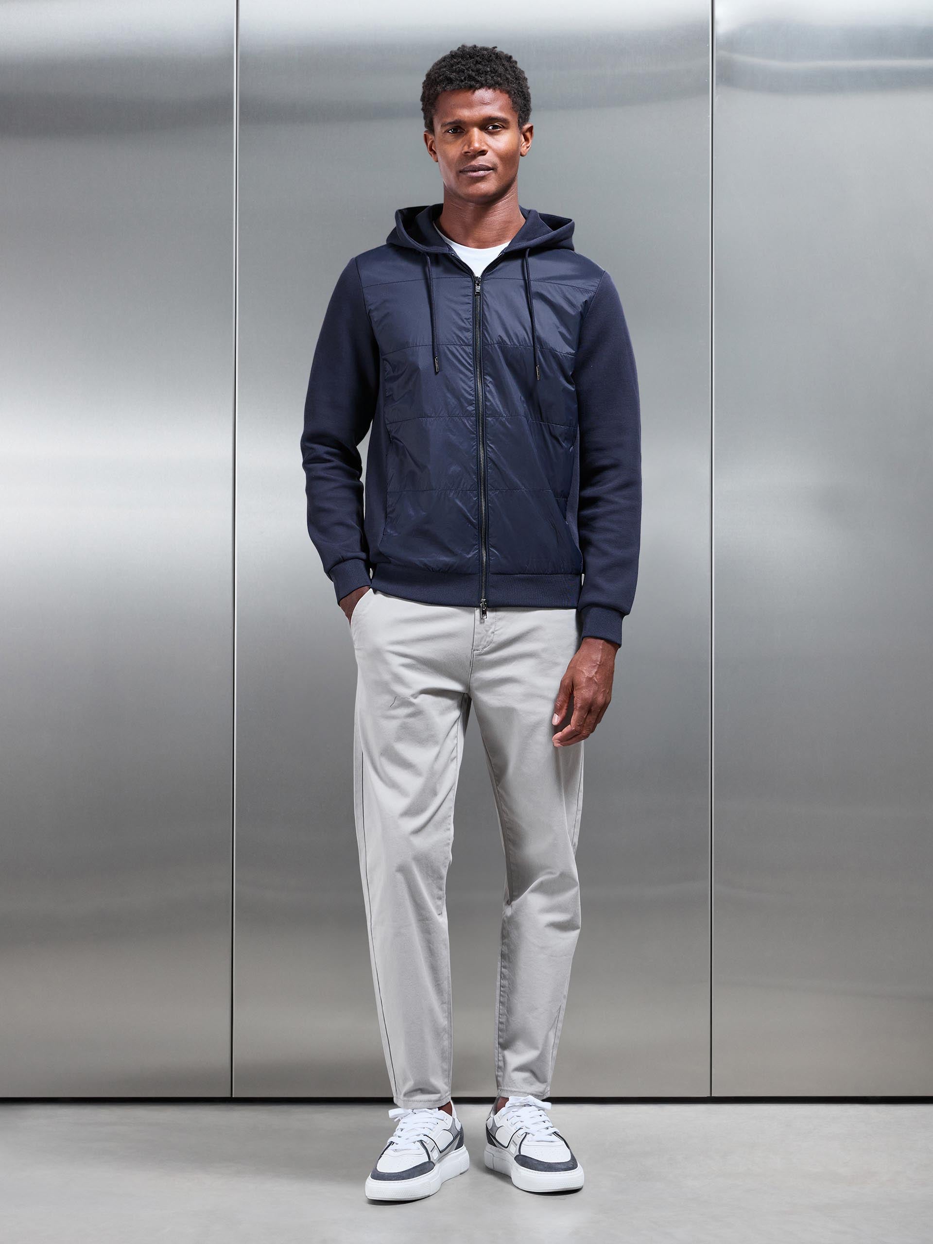 Hybrid Panel Windbreaker in Navy