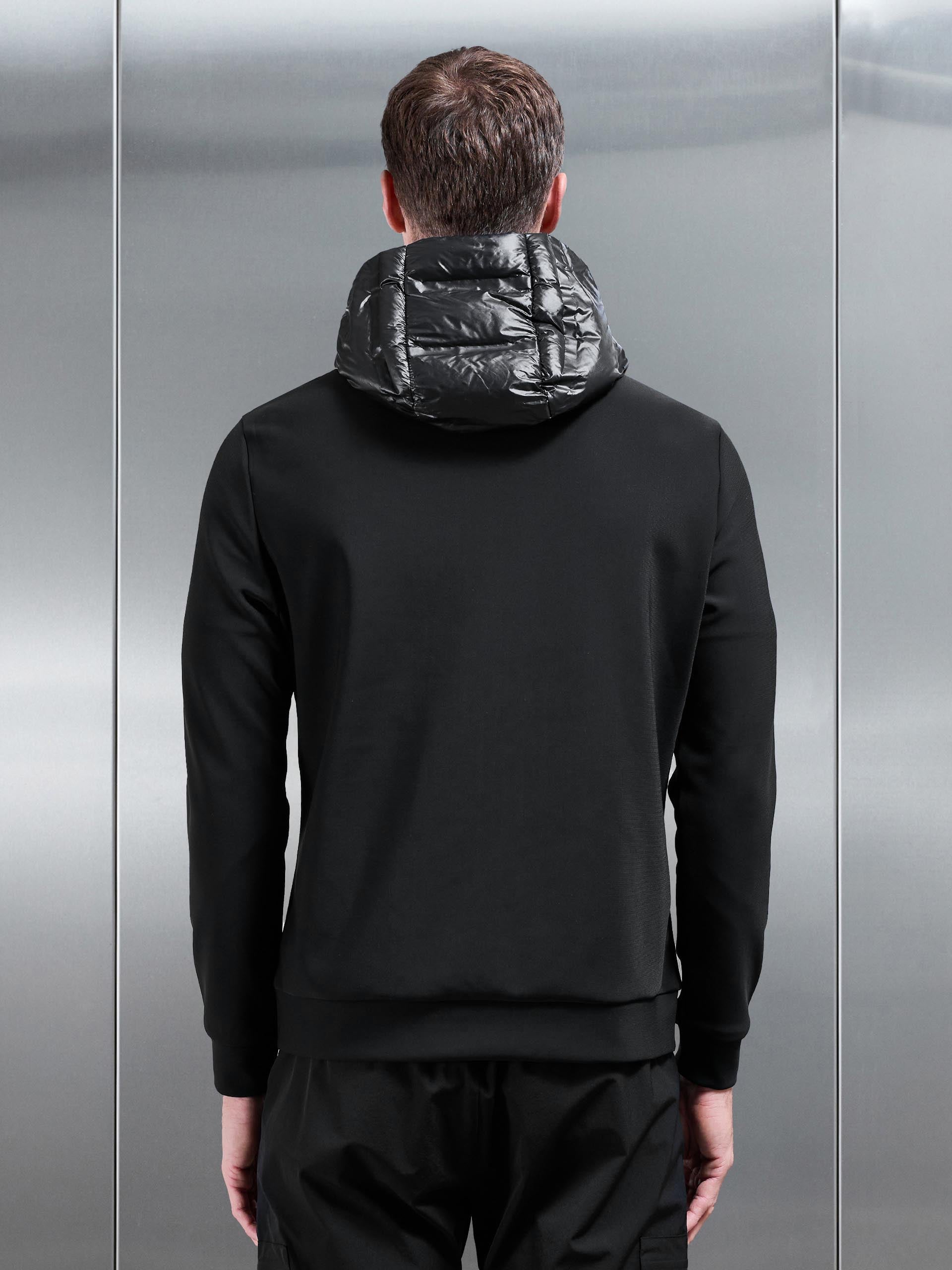 Hybrid Puffer Jacket in Black