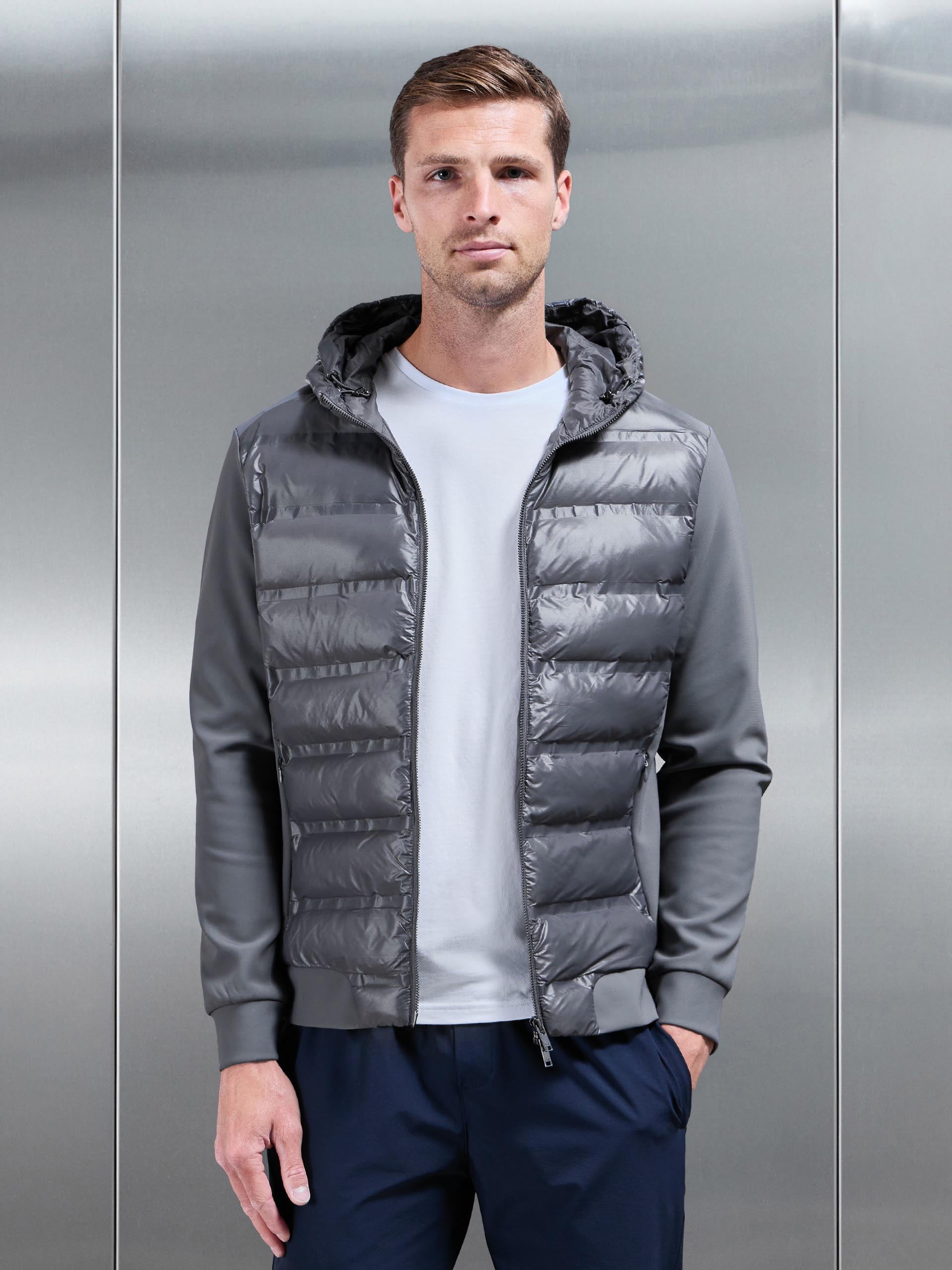 Hybrid Puffer Jacket in Grey