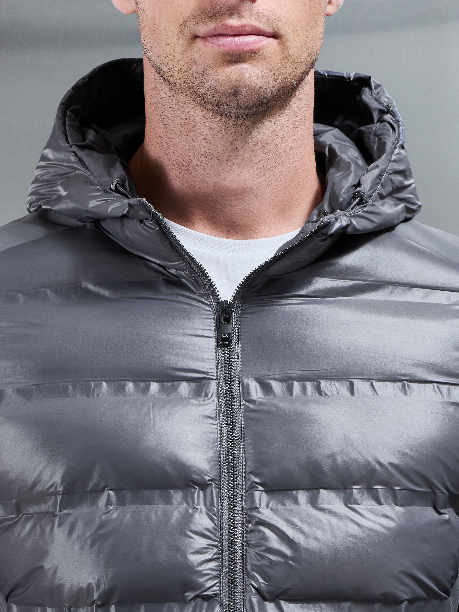 Hybrid Puffer Jacket in Grey