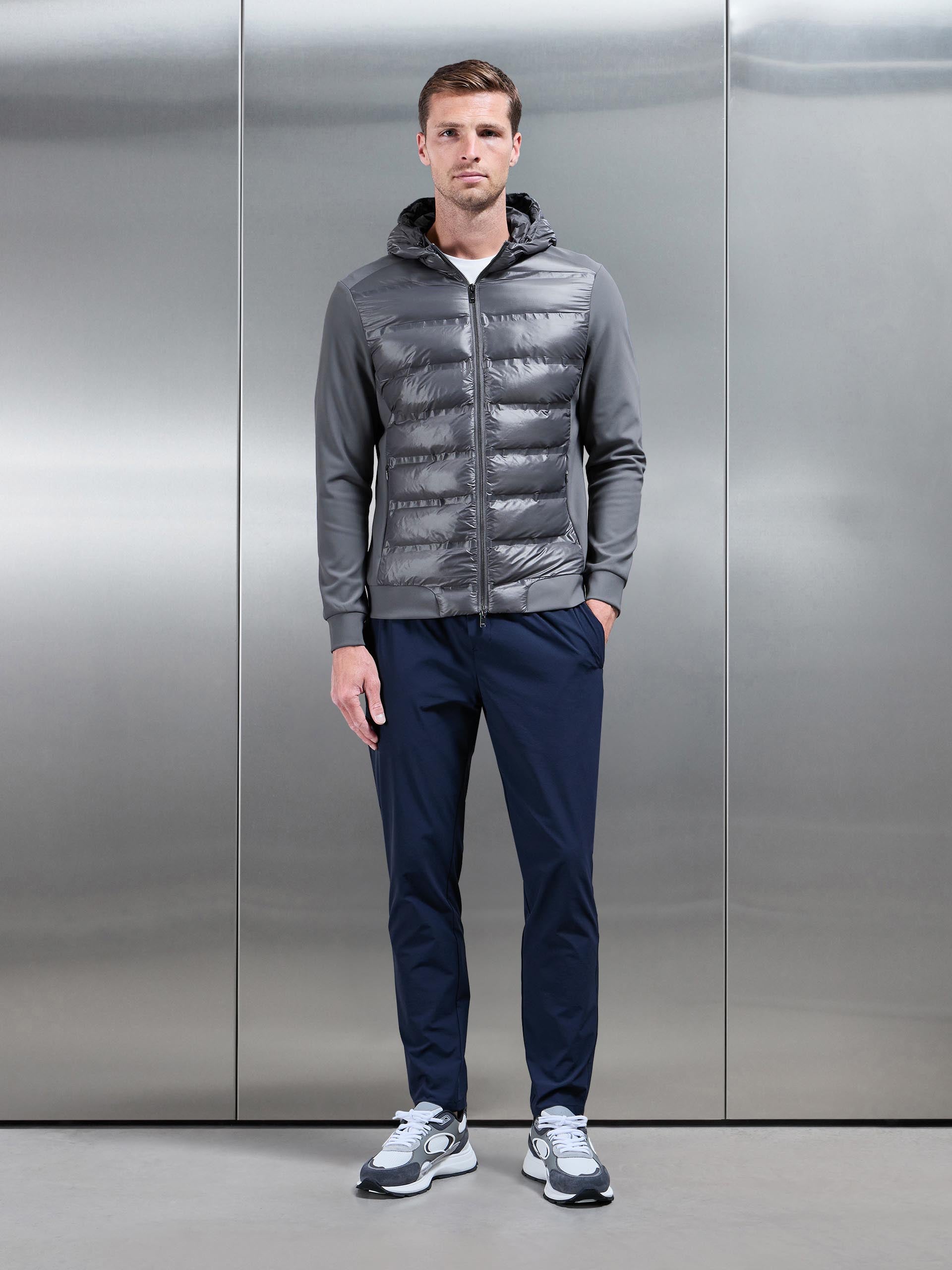 Hybrid Puffer Jacket in Grey