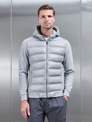 Hybrid Puffer Jacket in Mid Grey