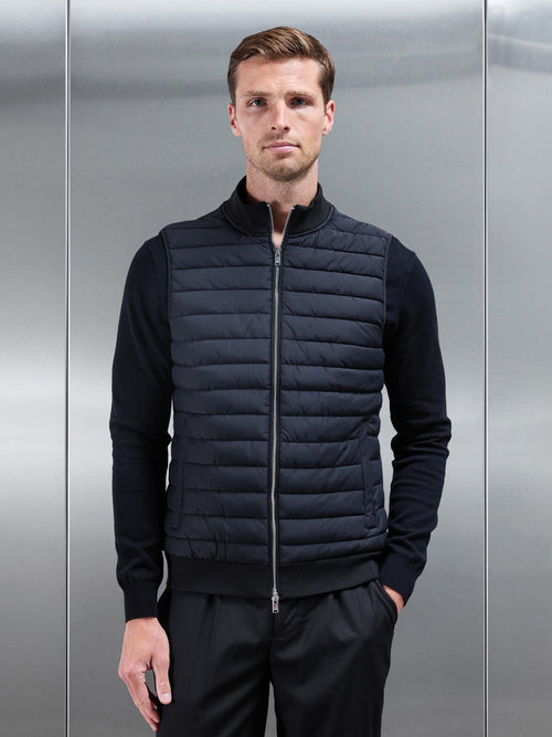 Hybrid Quilted Gilet in Black