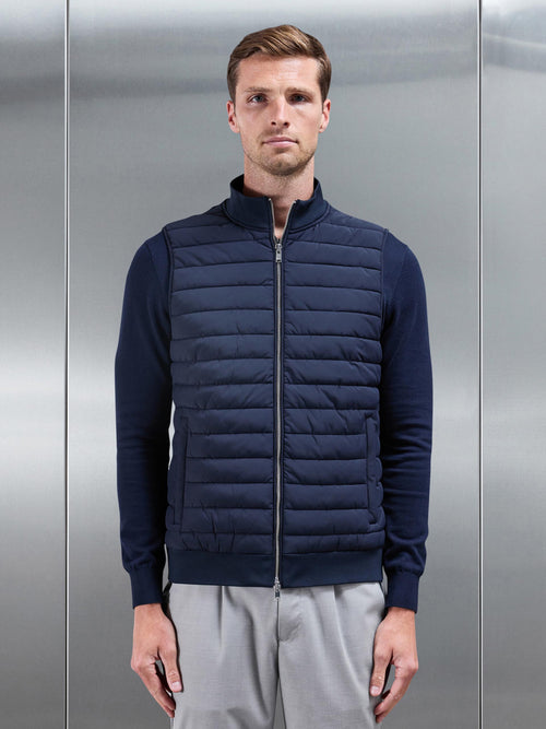 Hybrid Quilted Gilet in Navy