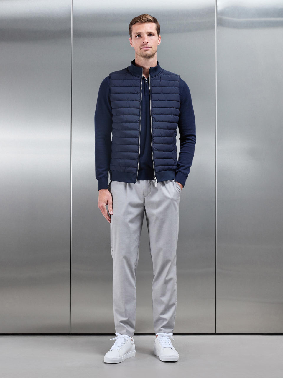 Hybrid Quilted Gilet in Navy