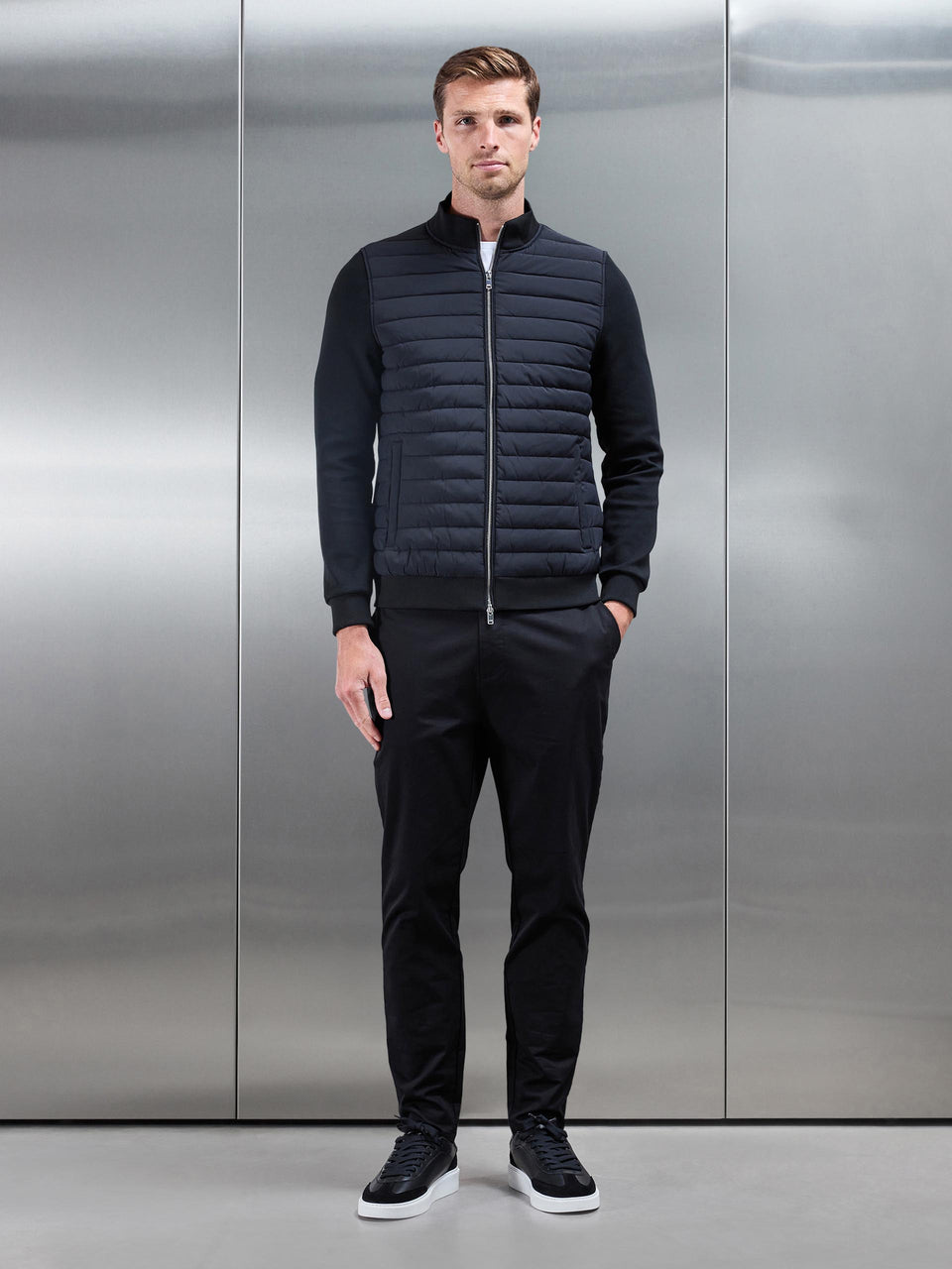 Hybrid Quilted Jacket in Black