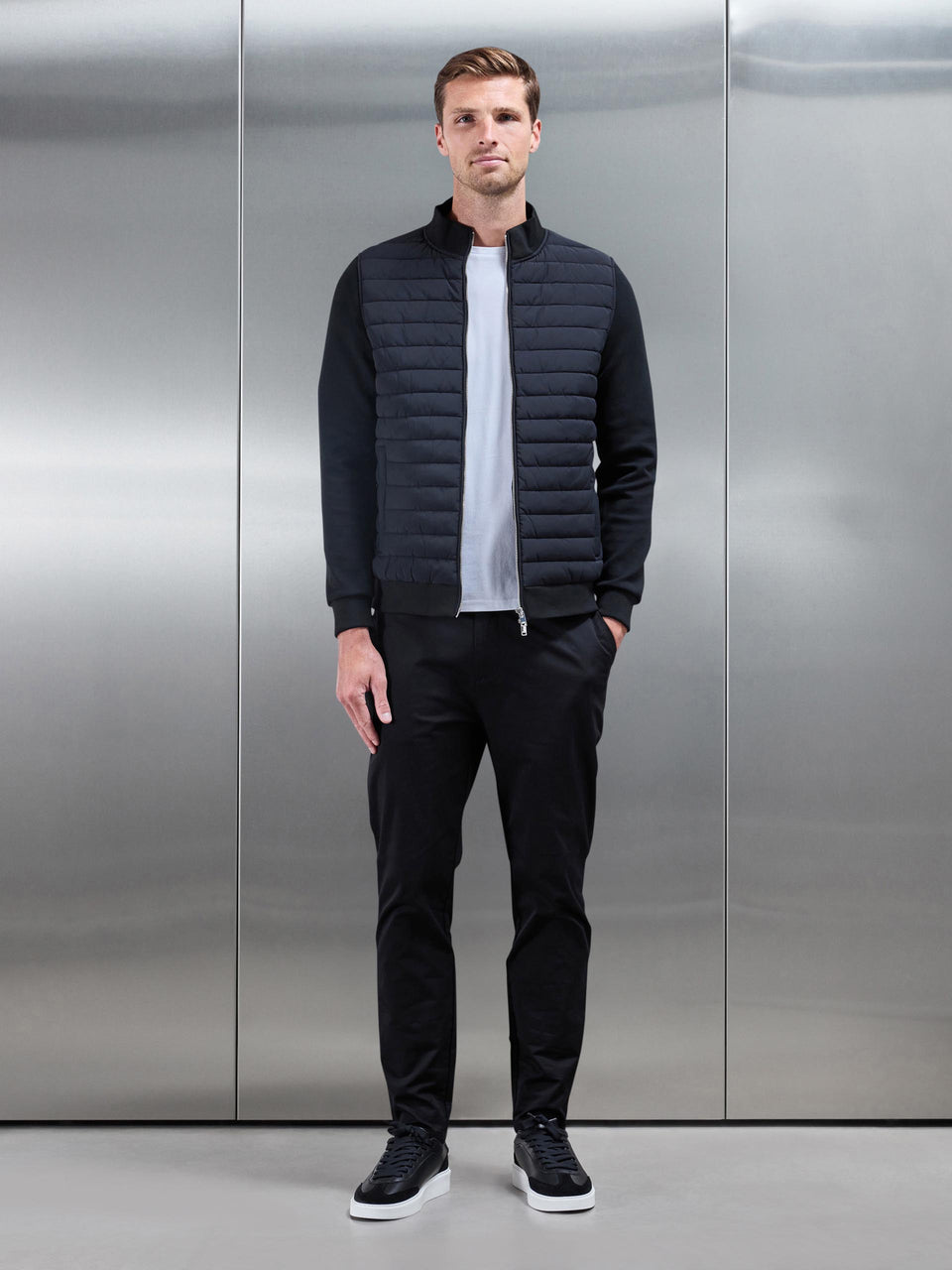 Hybrid Quilted Jacket in Black