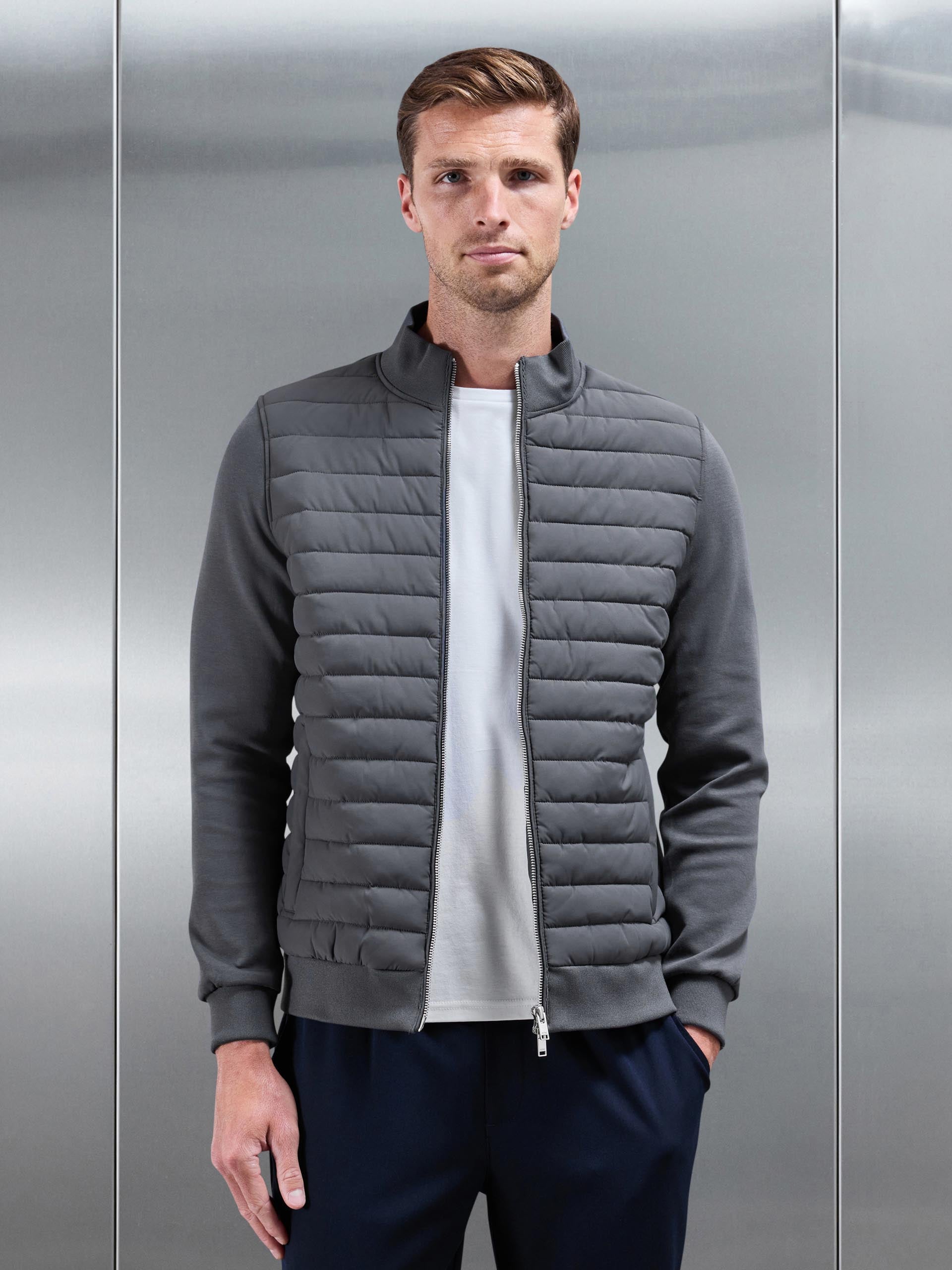 Hybrid Quilted Jacket in Grey