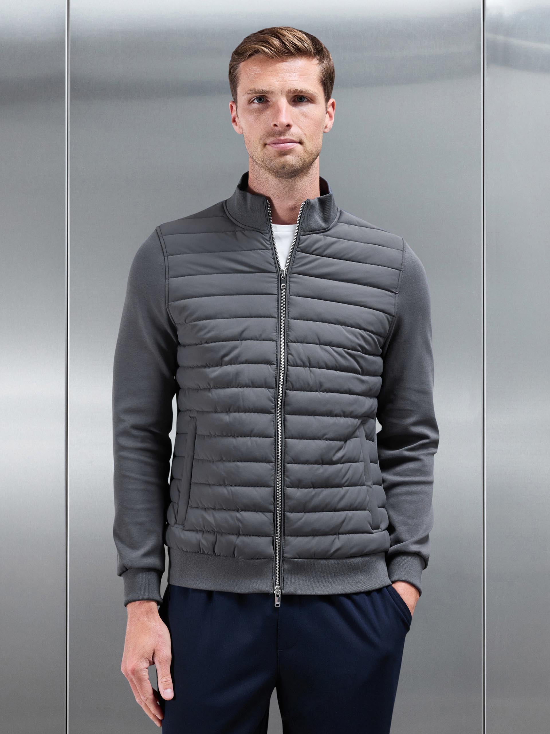 Hybrid Quilted Jacket in Grey