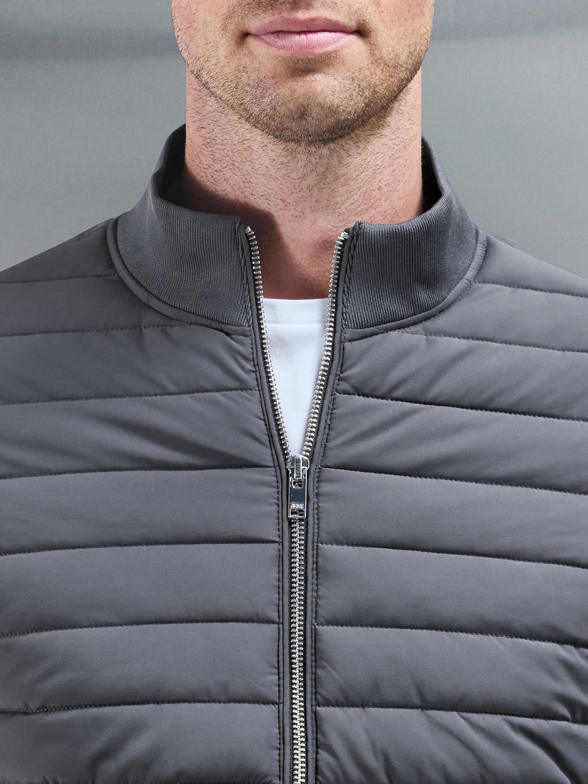 Hybrid Quilted Jacket in Grey