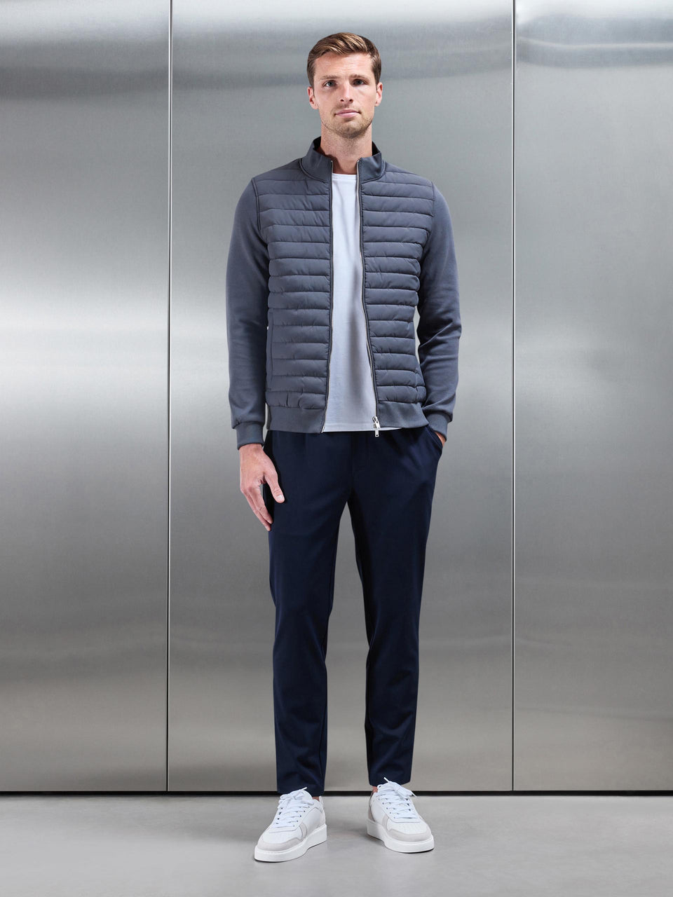 Hybrid Quilted Jacket in Grey