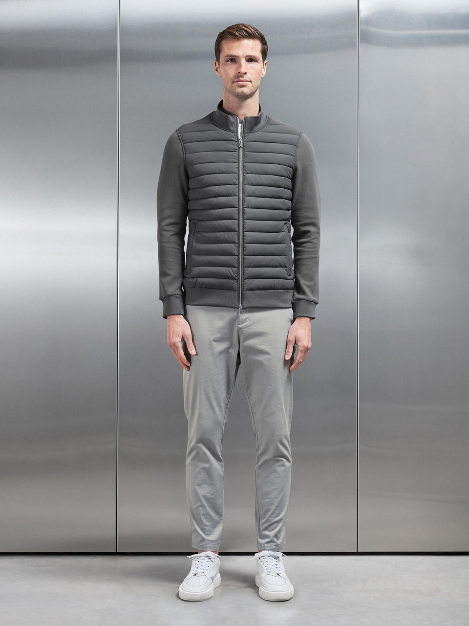 Hybrid Quilted Jacket in Grey