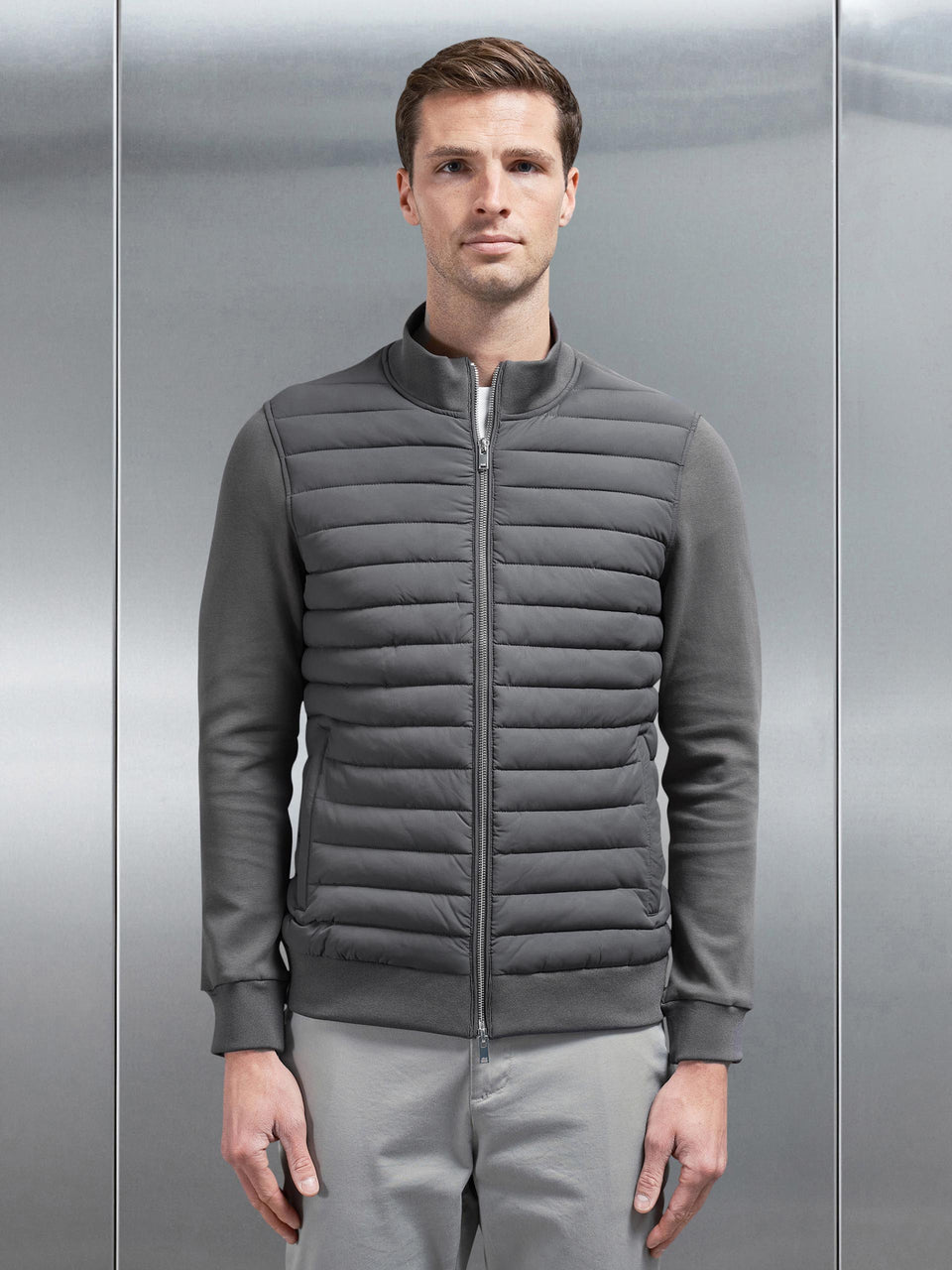 Hybrid Quilted Jacket in Grey